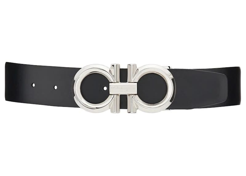 Ferragamo Reversible And Adjustable Gancini Belt Palladio Black/Hickory