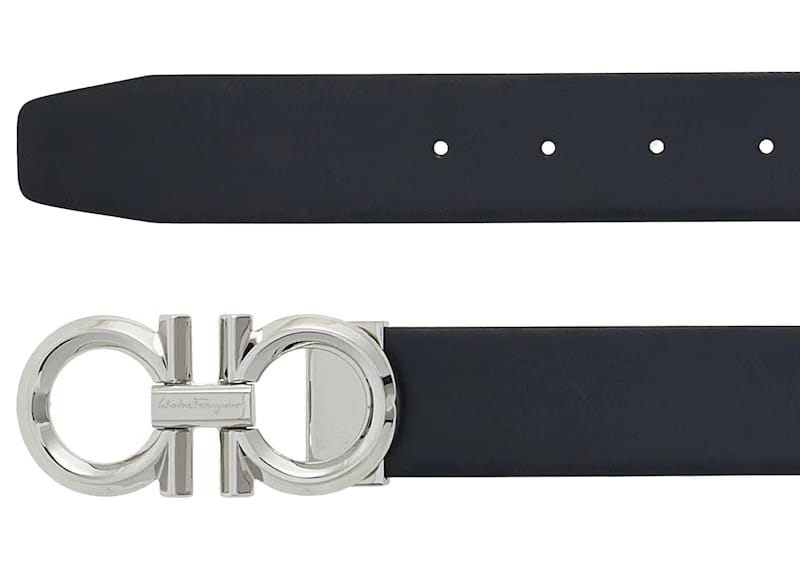 Ferragamo Reversible And Adjustable Gancini Belt Palladio Black/Hickory