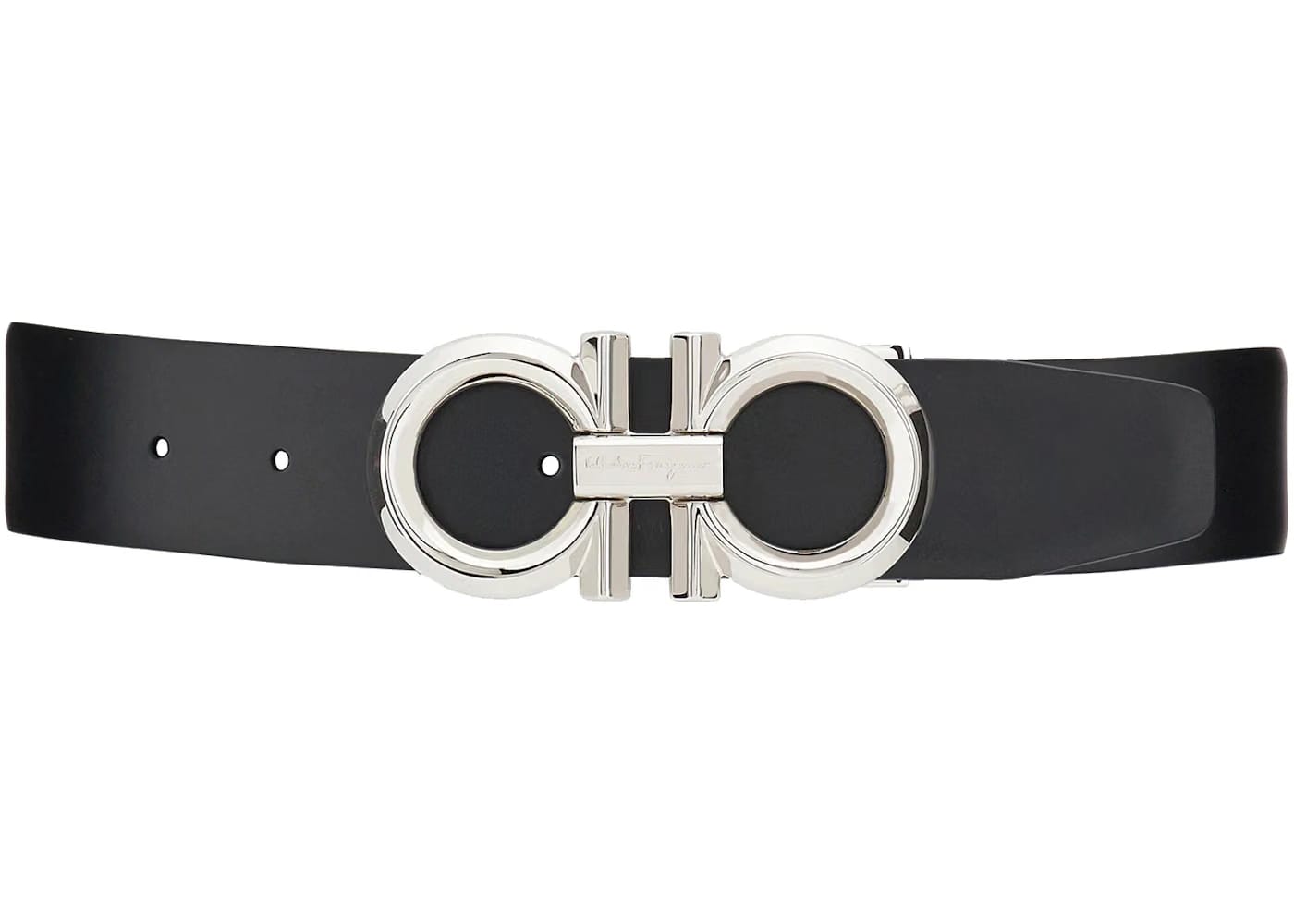 Ferragamo Reversible And Adjustable Gancini Belt Palladio Black/Hickory