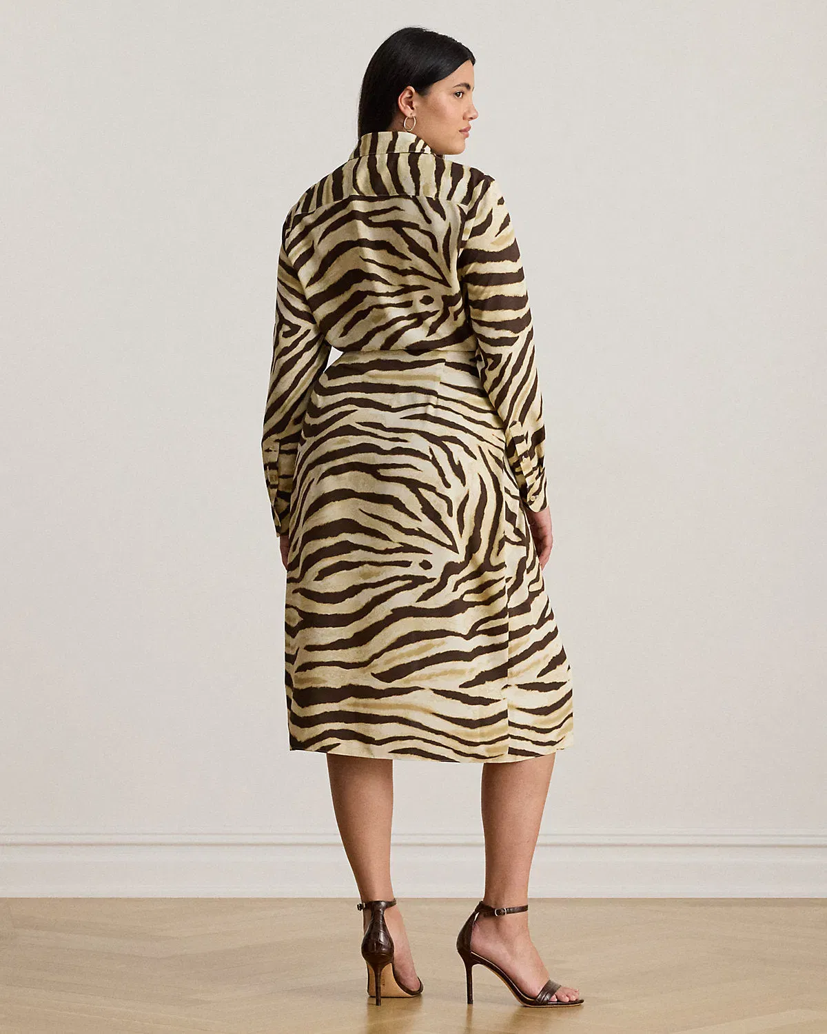 Ralph Lauren ZebraPrint TieFront Crepe Shirtdress