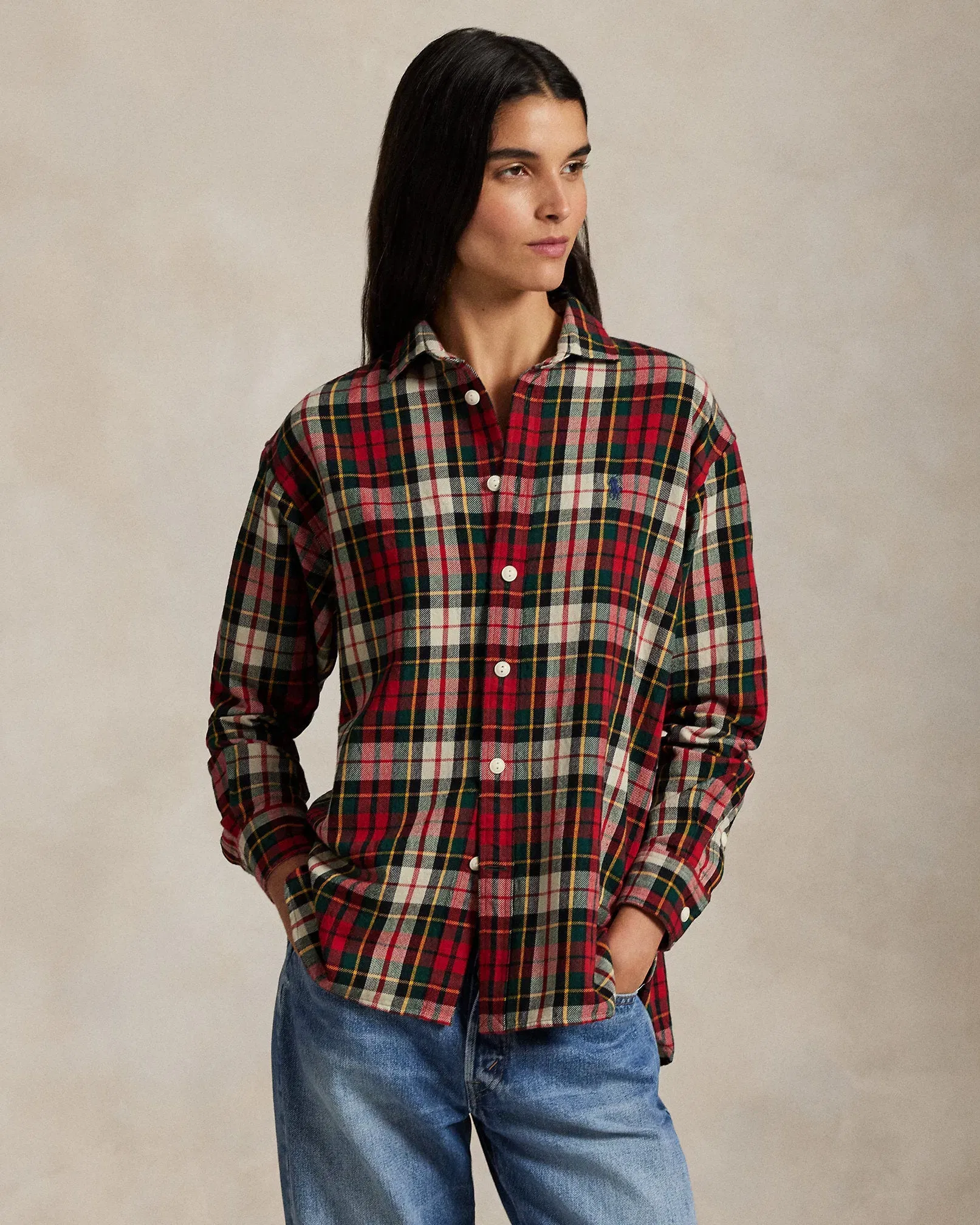 Ralph Lauren Relaxed Fit Plaid Cotton Twill Shirt