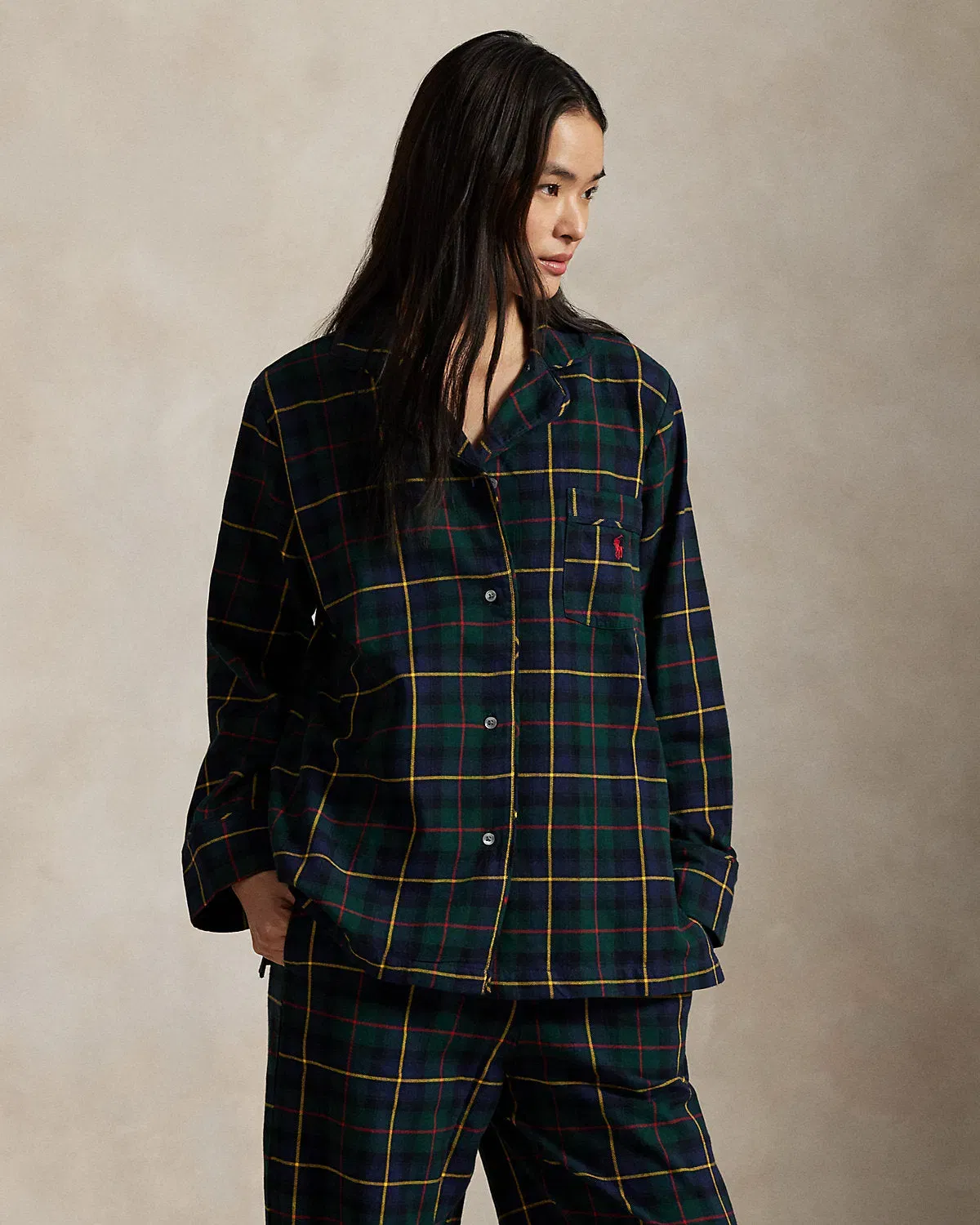 Ralph Lauren Plaid Flannel LongSleeve Pajama Set