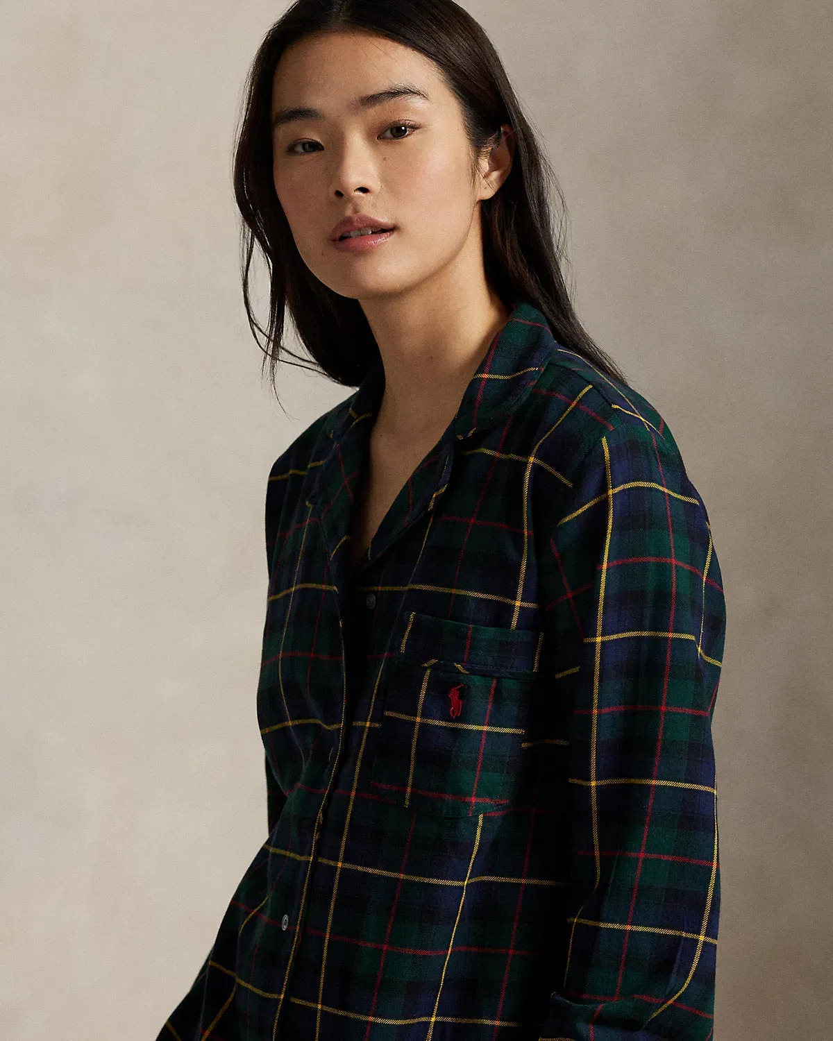 Ralph Lauren Plaid Flannel LongSleeve Pajama Set