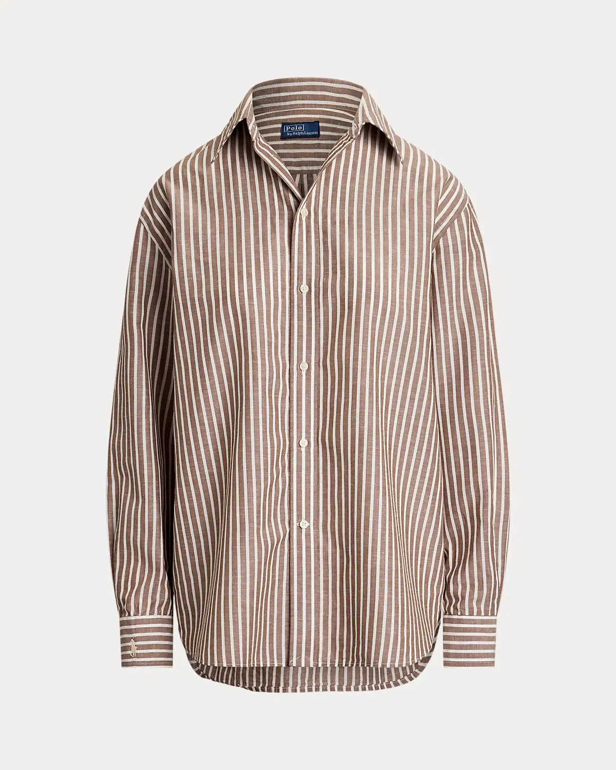 Ralph Lauren Oversize Fit Striped CottonLinen Shirt