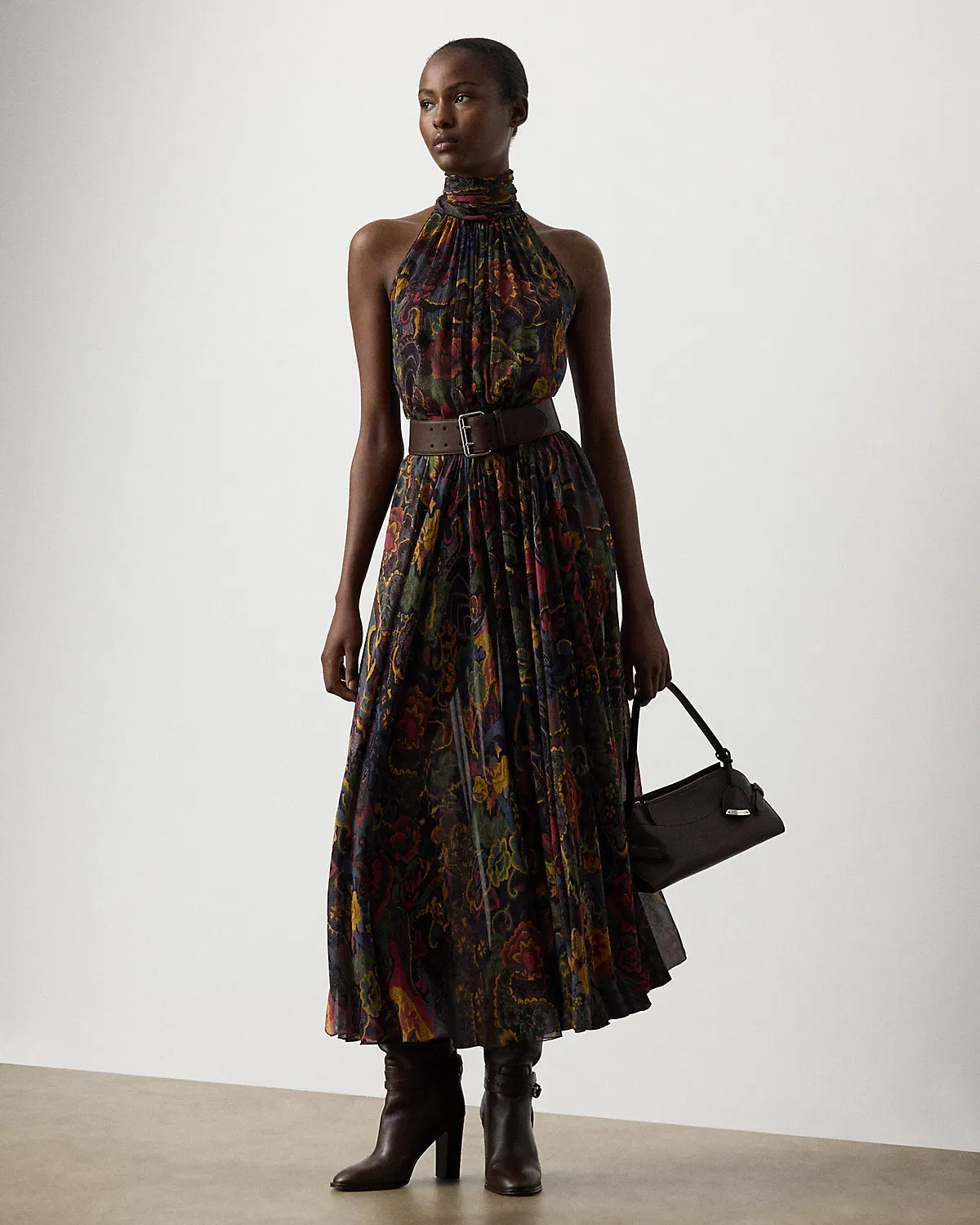 Ralph Lauren Kylee Paisley Crinkle Chiffon Day Dress