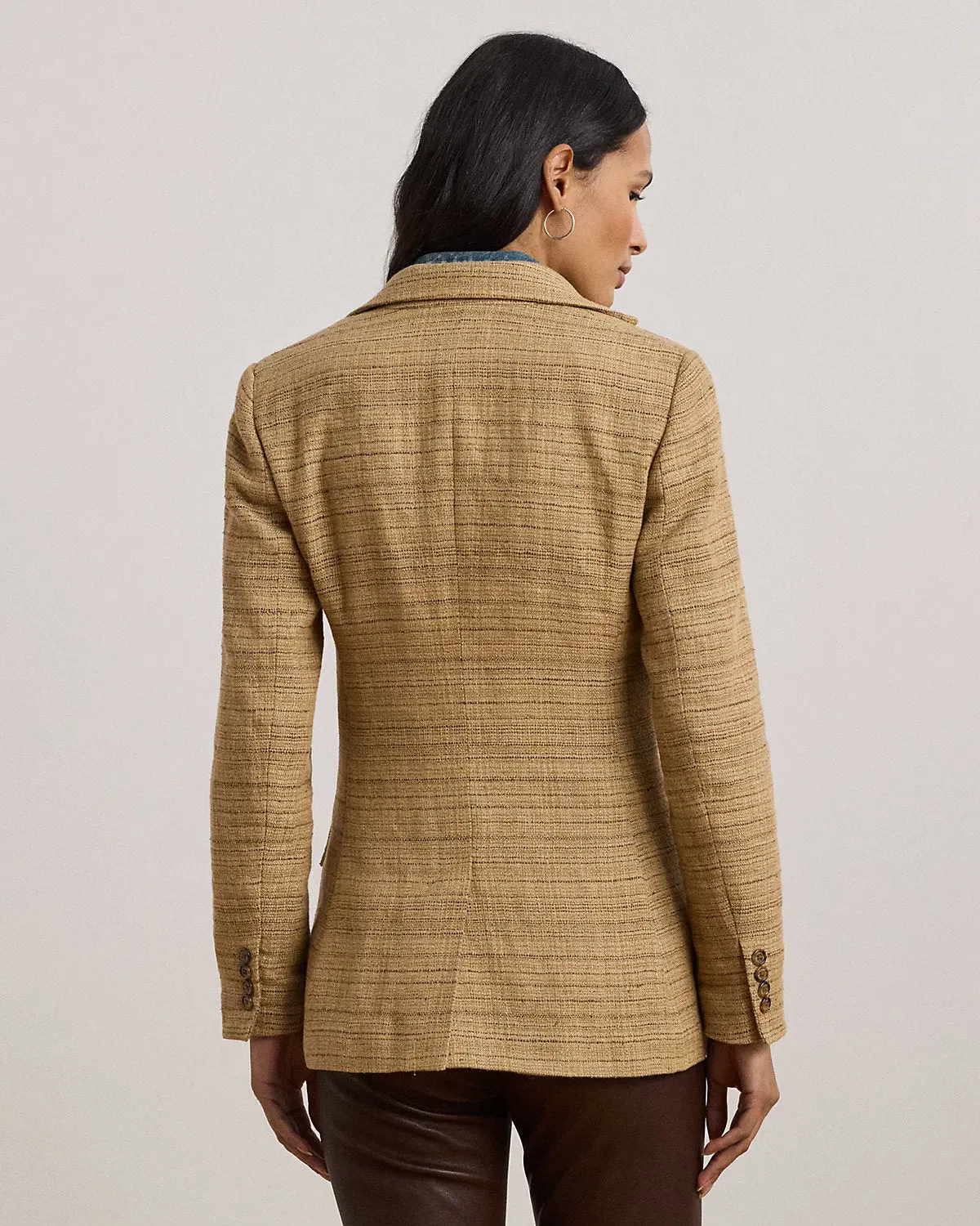 Ralph Lauren Herringbone LinenBlend Tweed Blazer