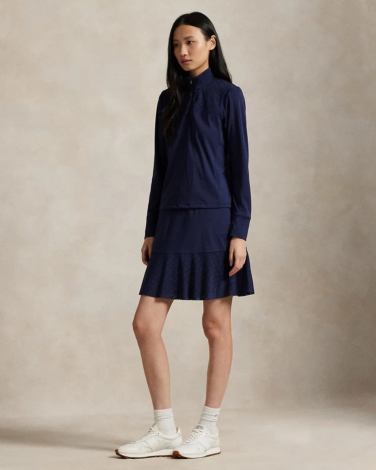 Ralph Lauren Eyelet Interlock Long Skort