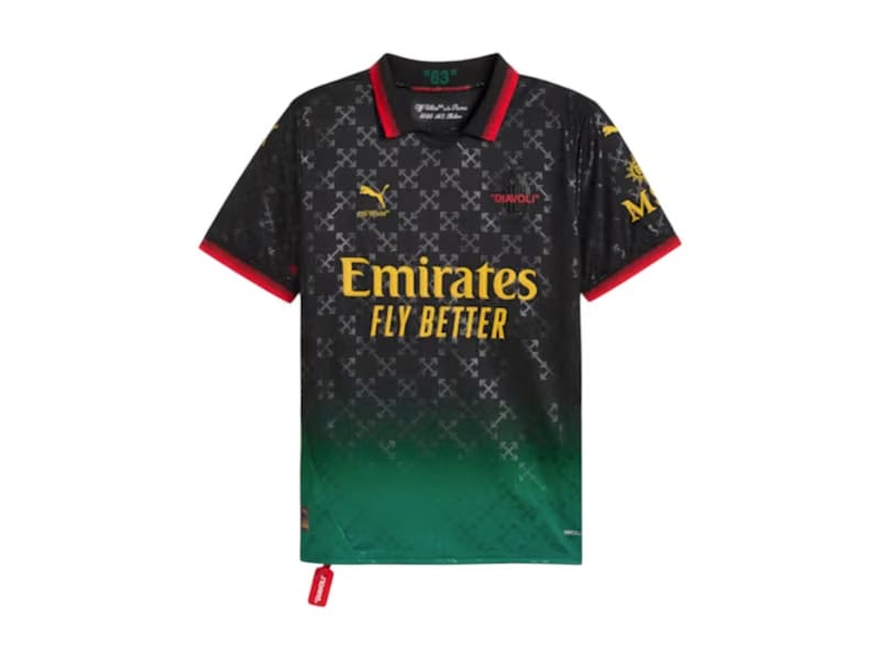 OFF-WHITE x Puma AC Milan Replica Jersey Black