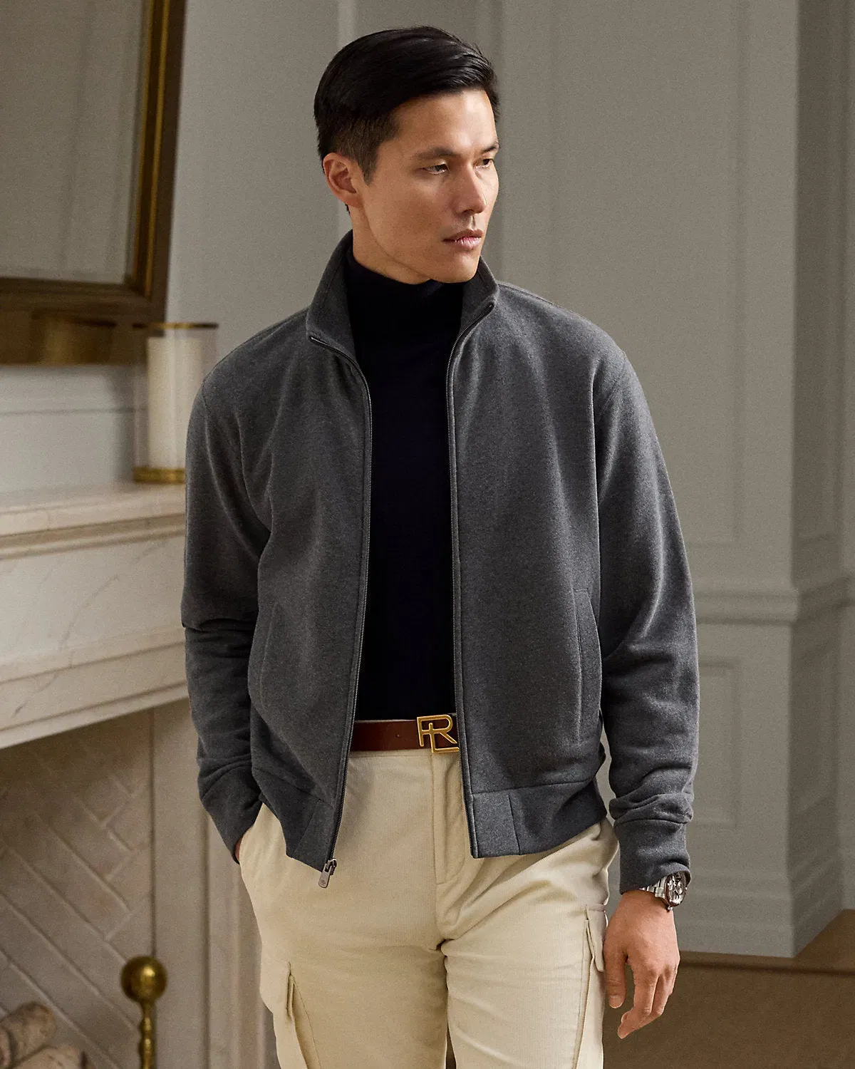 Ralph Lauren CottonCashmere Fleece Track Jacket