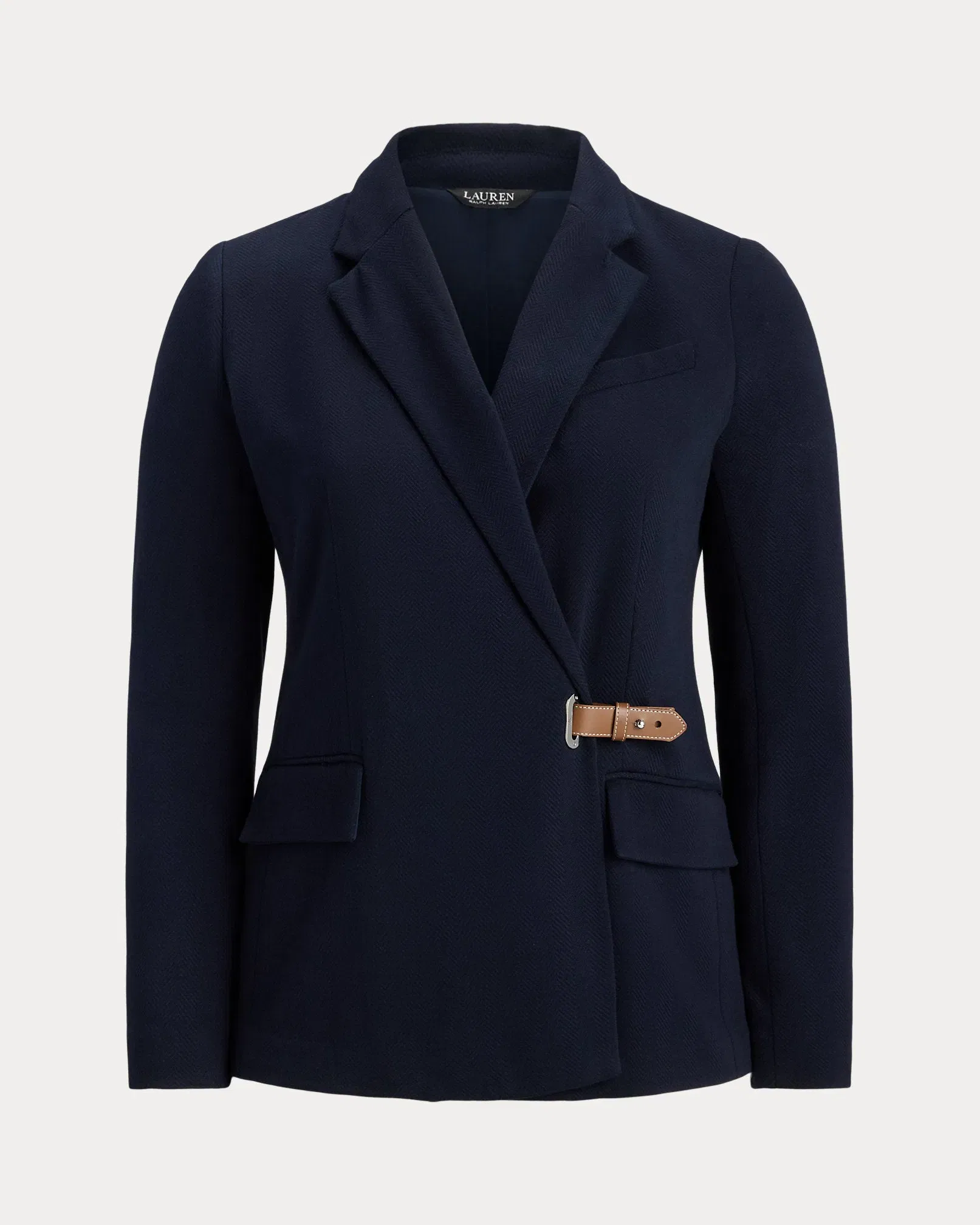 Ralph Lauren BuckleTrim Herringbone Jacquard Blazer