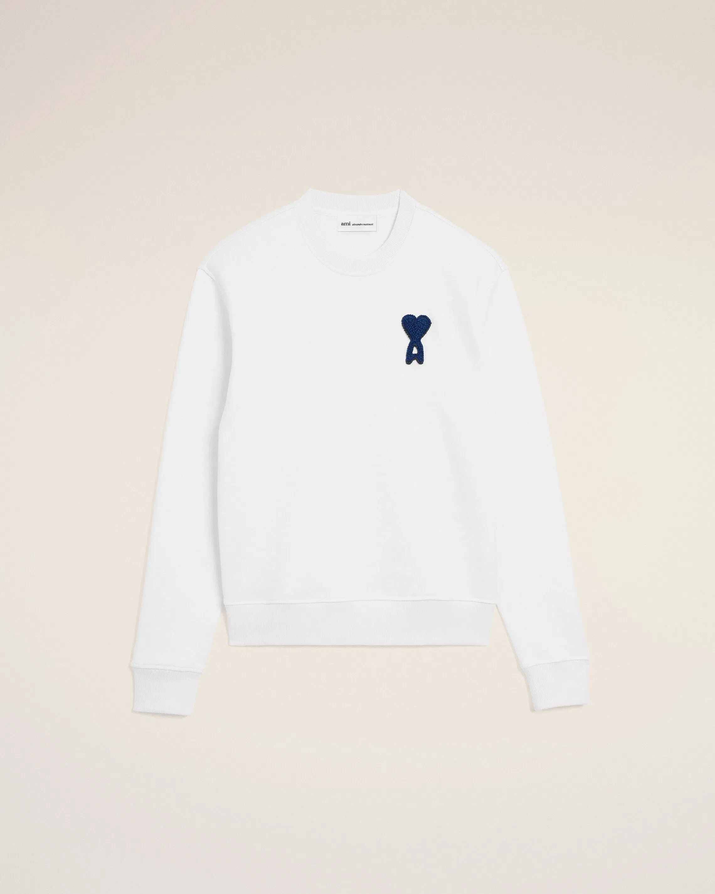 White Cotton Knitted Ami De Coeur Sweatshirt