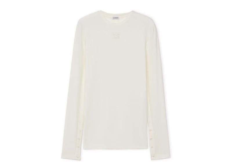LOEWE Long Sleeve Top In Modal Ivory White