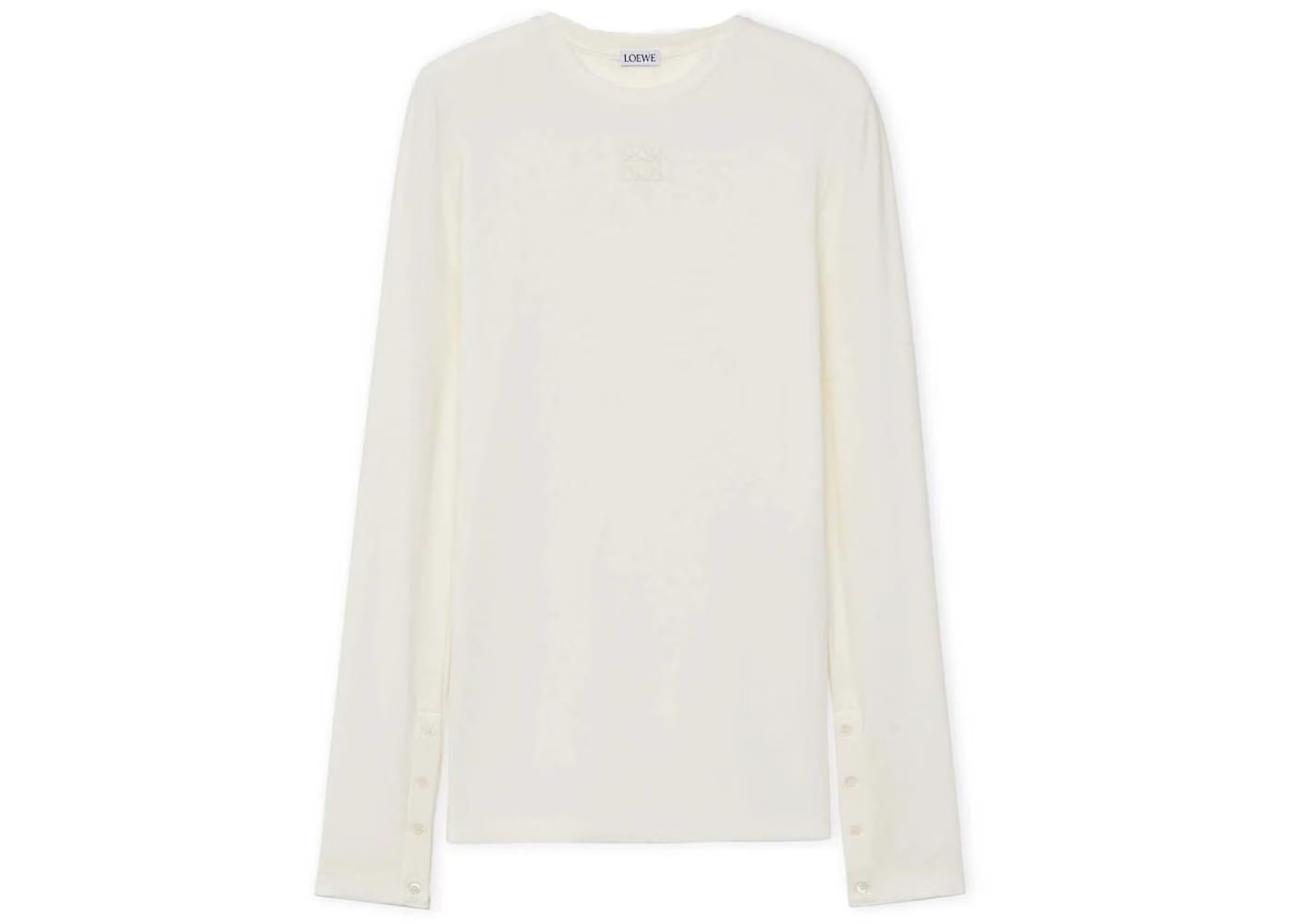 LOEWE Long Sleeve Top In Modal Ivory White