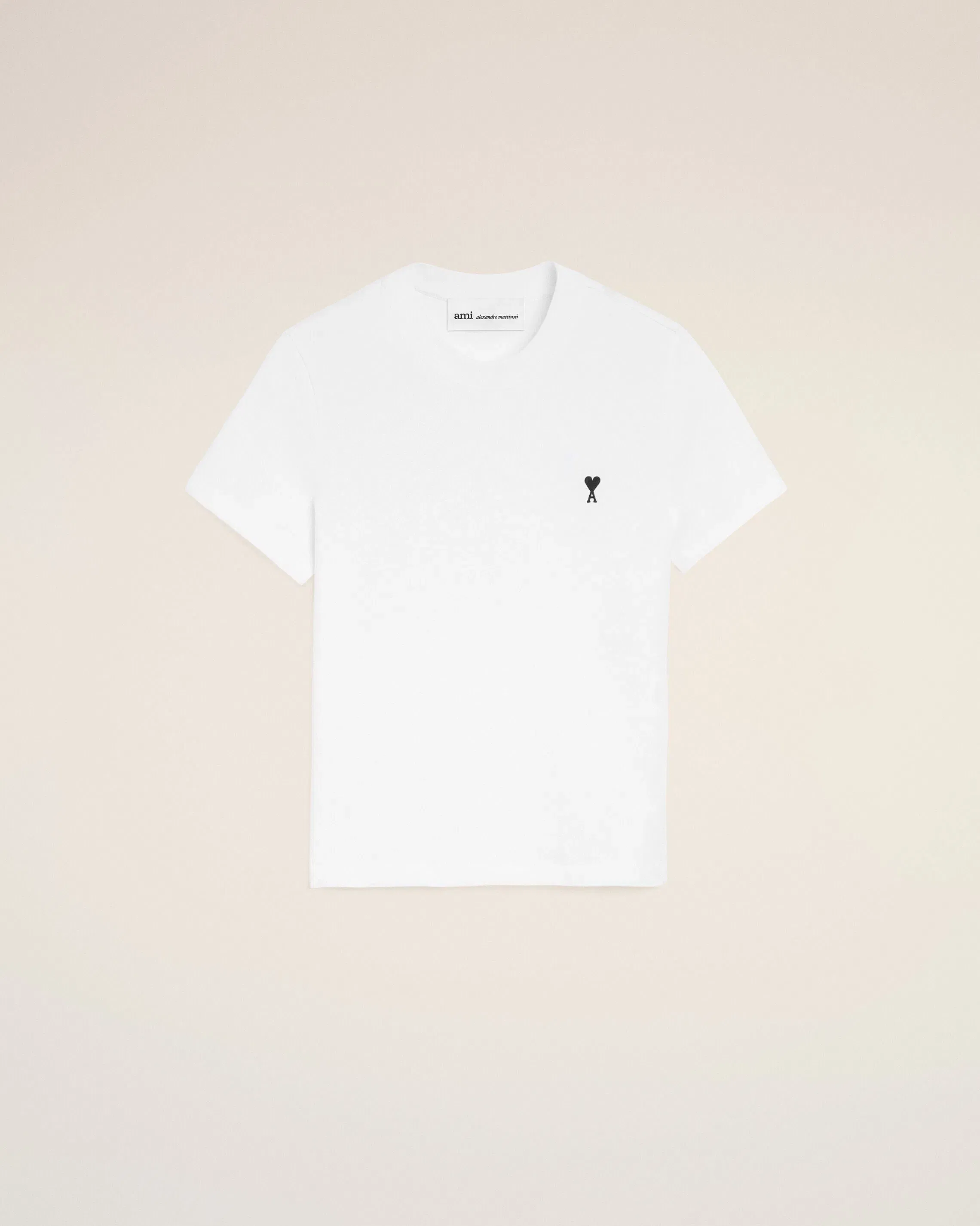 White Cotton Ami De Coeur Cropped T-Shirt Women's