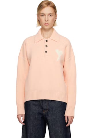Blue Cotton Long Sleeves Ami De Coeur Polo