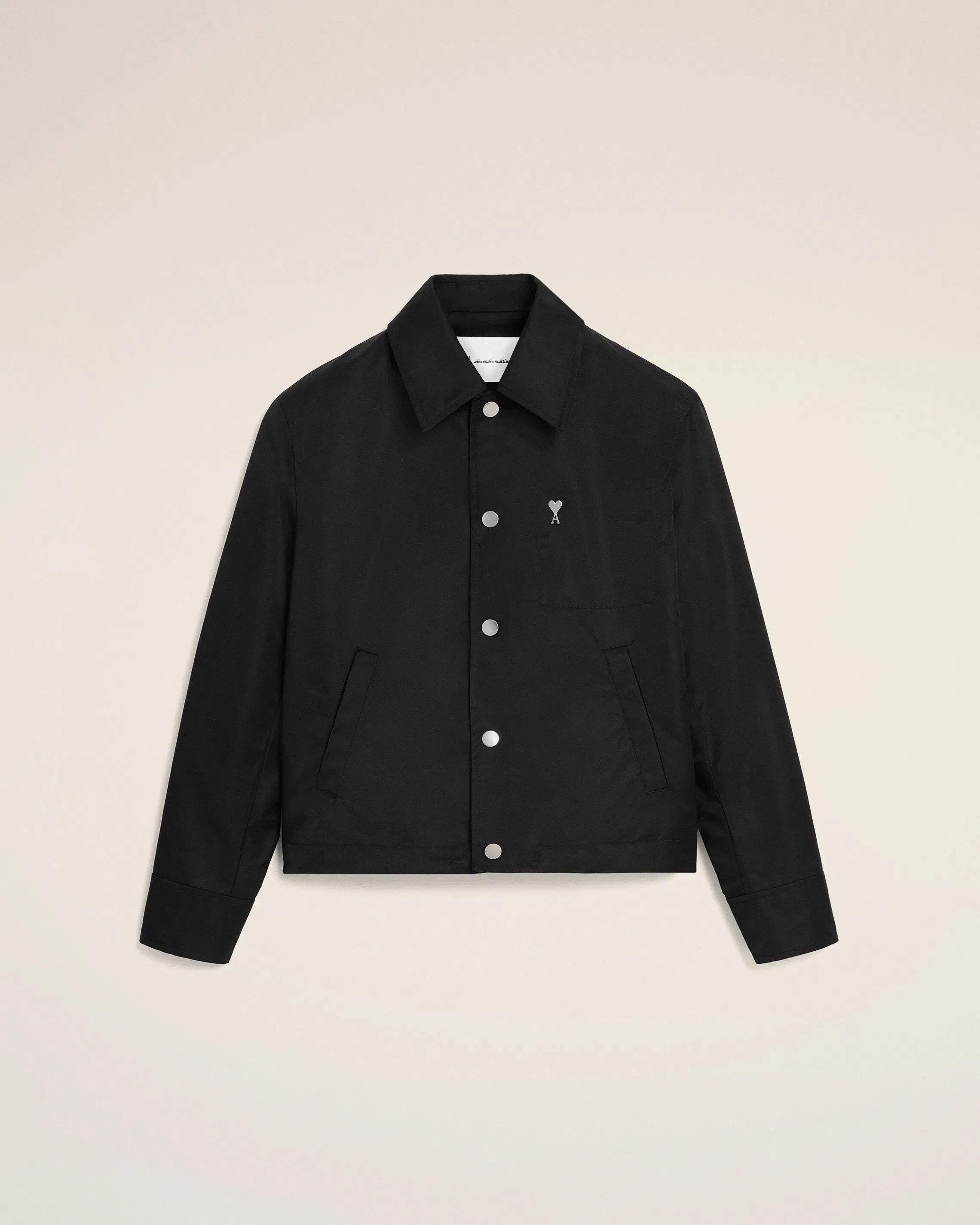Black Nylon Ami De Coeur Stud Buttoned Jacket