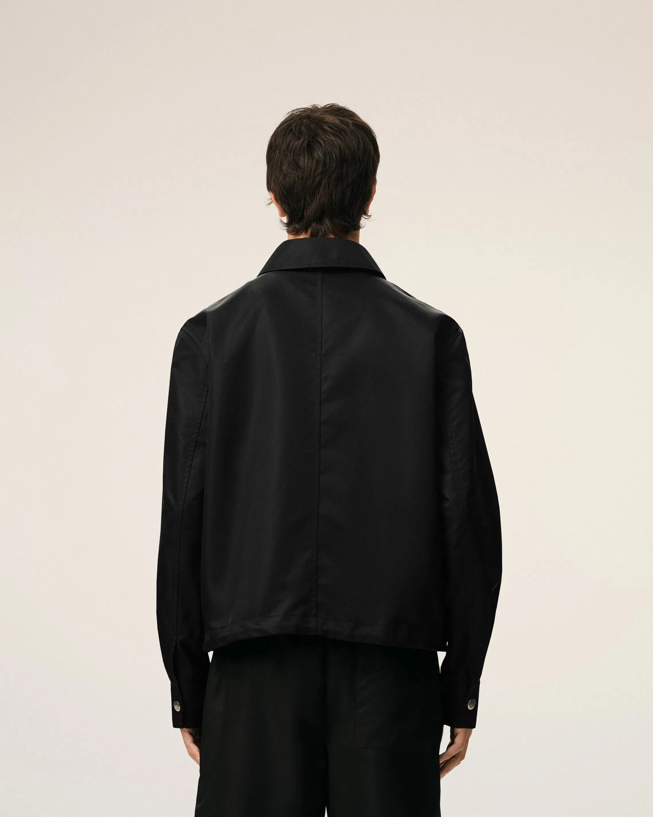 Black Nylon Ami De Coeur Stud Buttoned Jacket