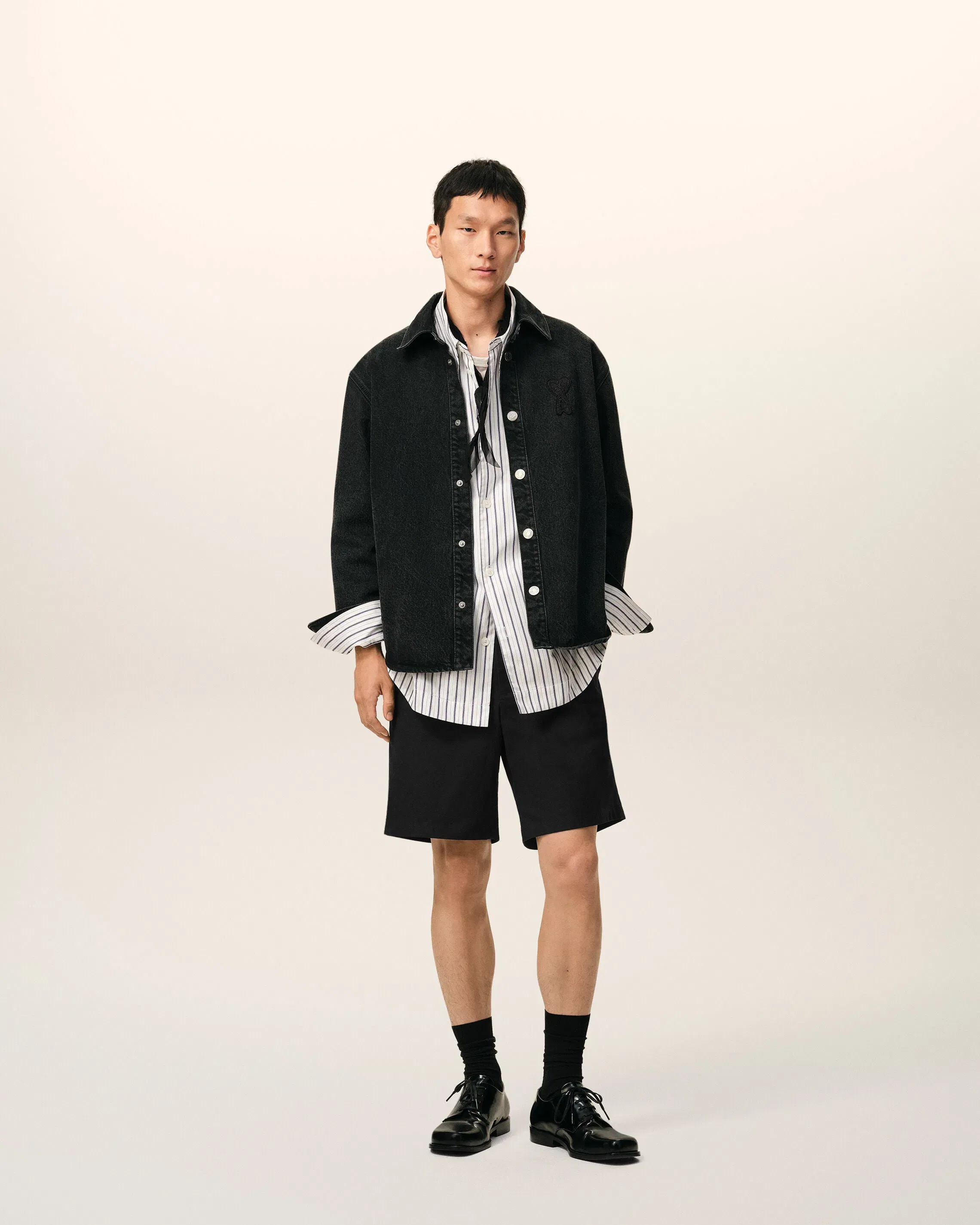 Black Cotton Elasticated Waist Ami De Coeur Shorts