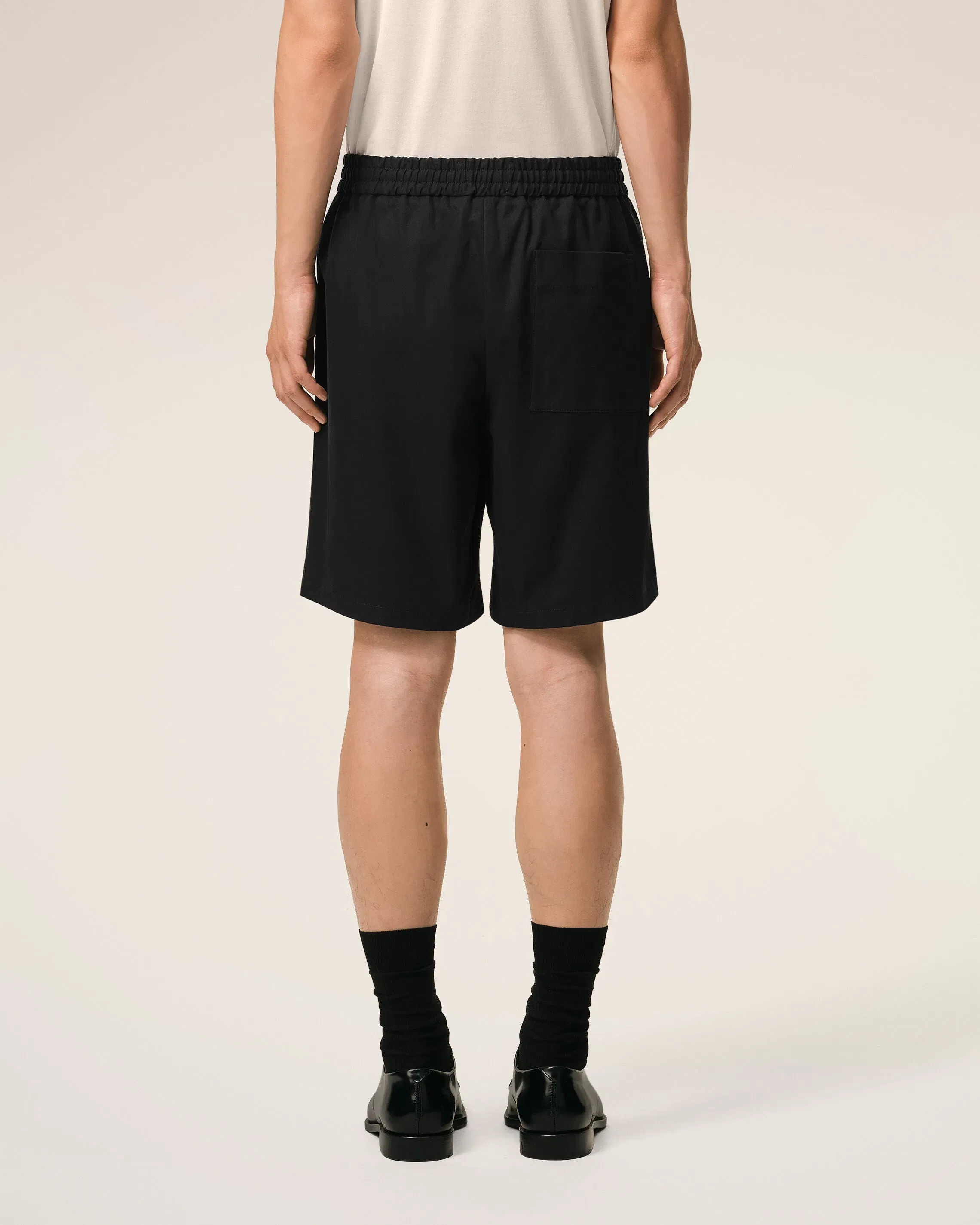 Black Cotton Elasticated Waist Ami De Coeur Shorts