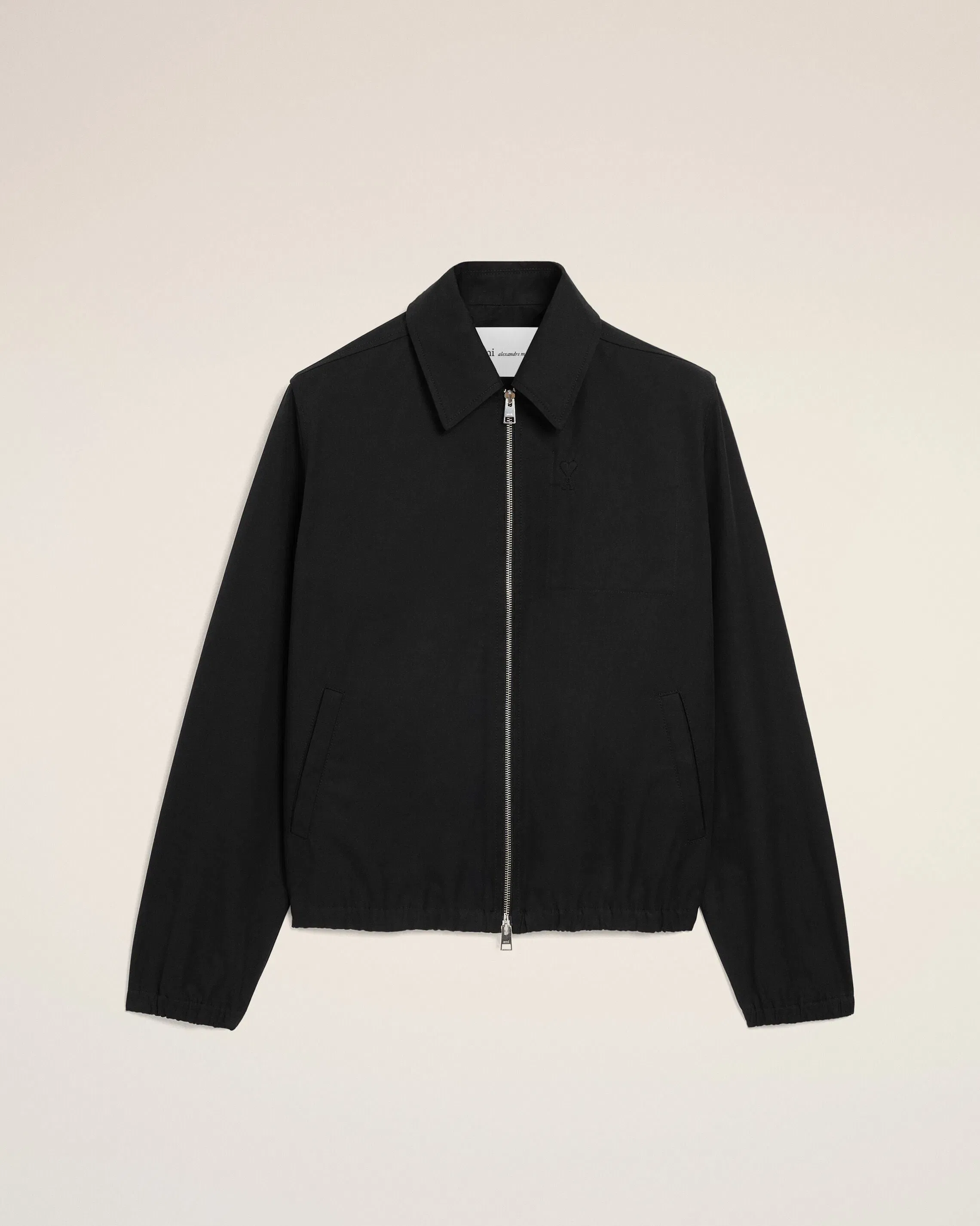 Black Cotton Ami De Cur Zipped Jacket