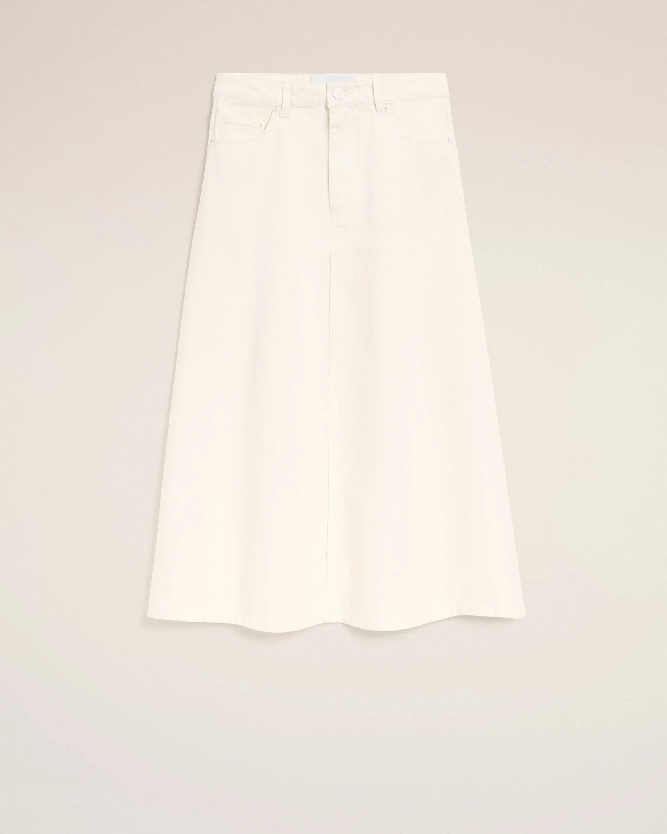 AmiParis White Denim Long Skirt Women's