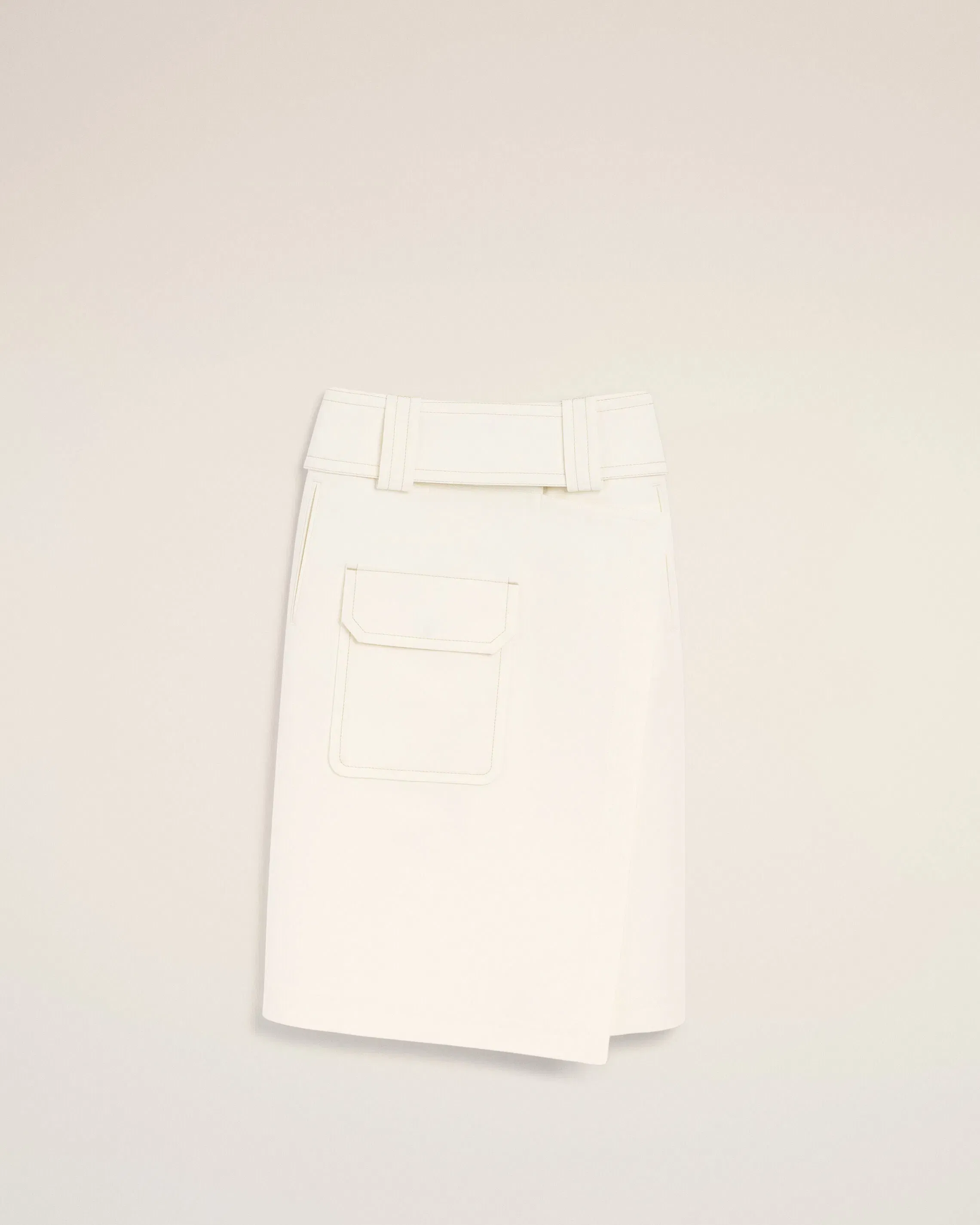 AmiParis White Cotton Wrap Skirt Women's