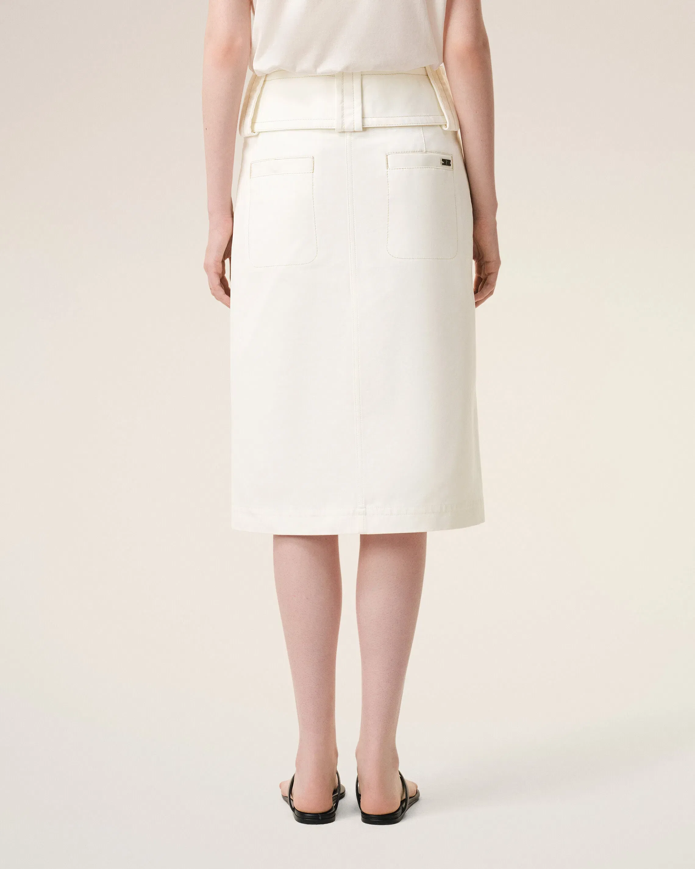 AmiParis White Cotton Wrap Skirt Women's