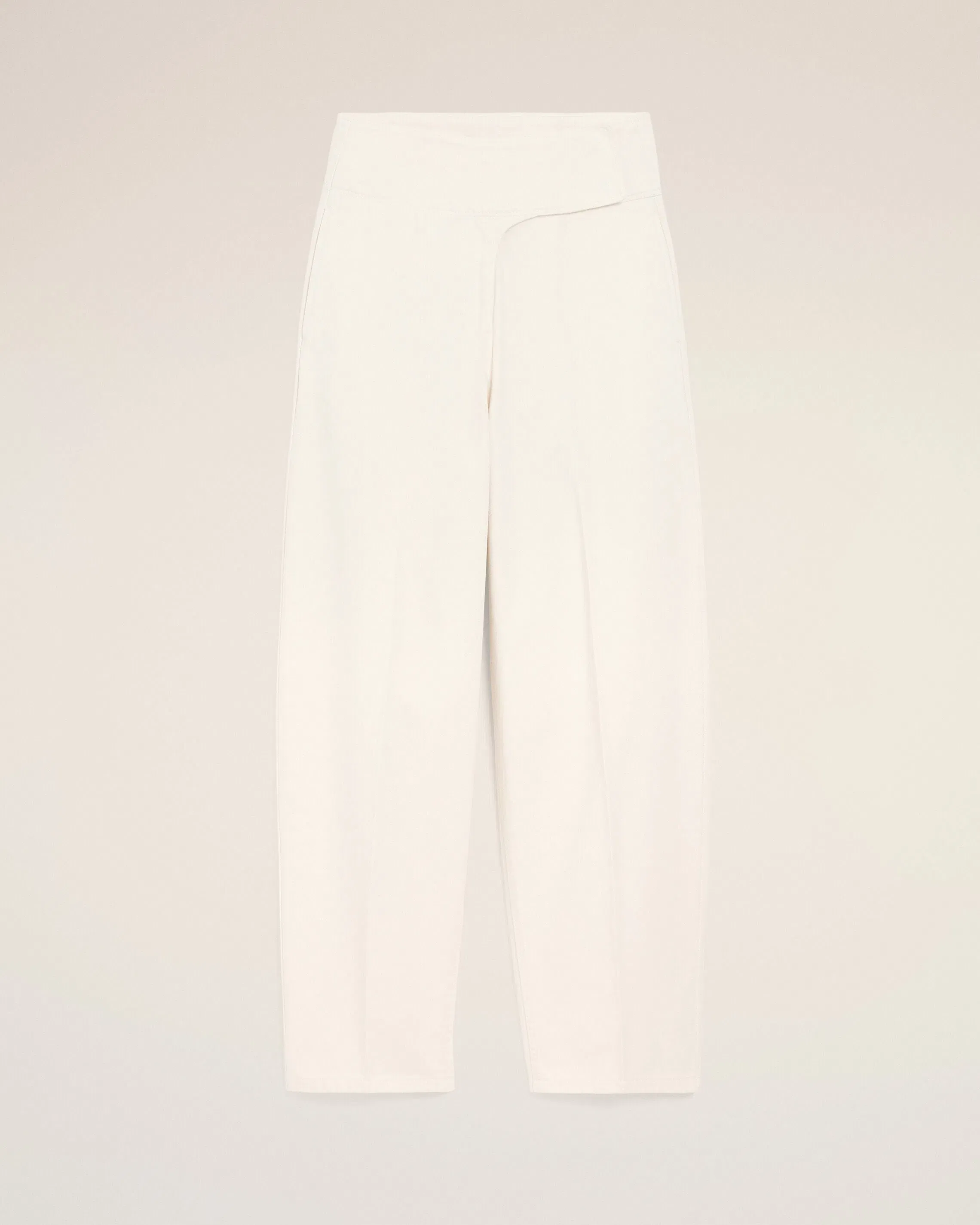 AmiParis White Cotton Wrapped Belted Ballon Fit Jeans Women's