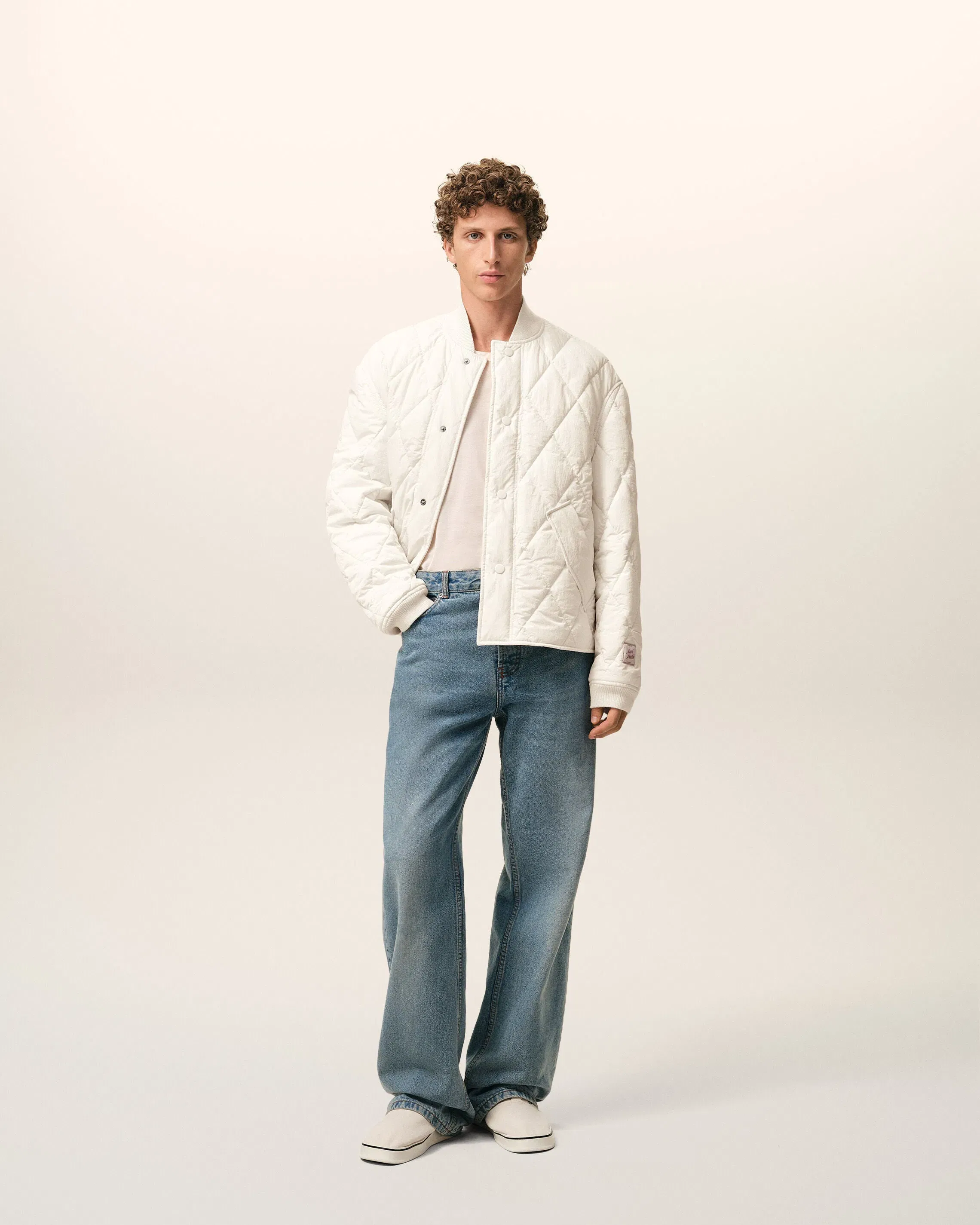 AmiParis White Nylon Padded Jacket