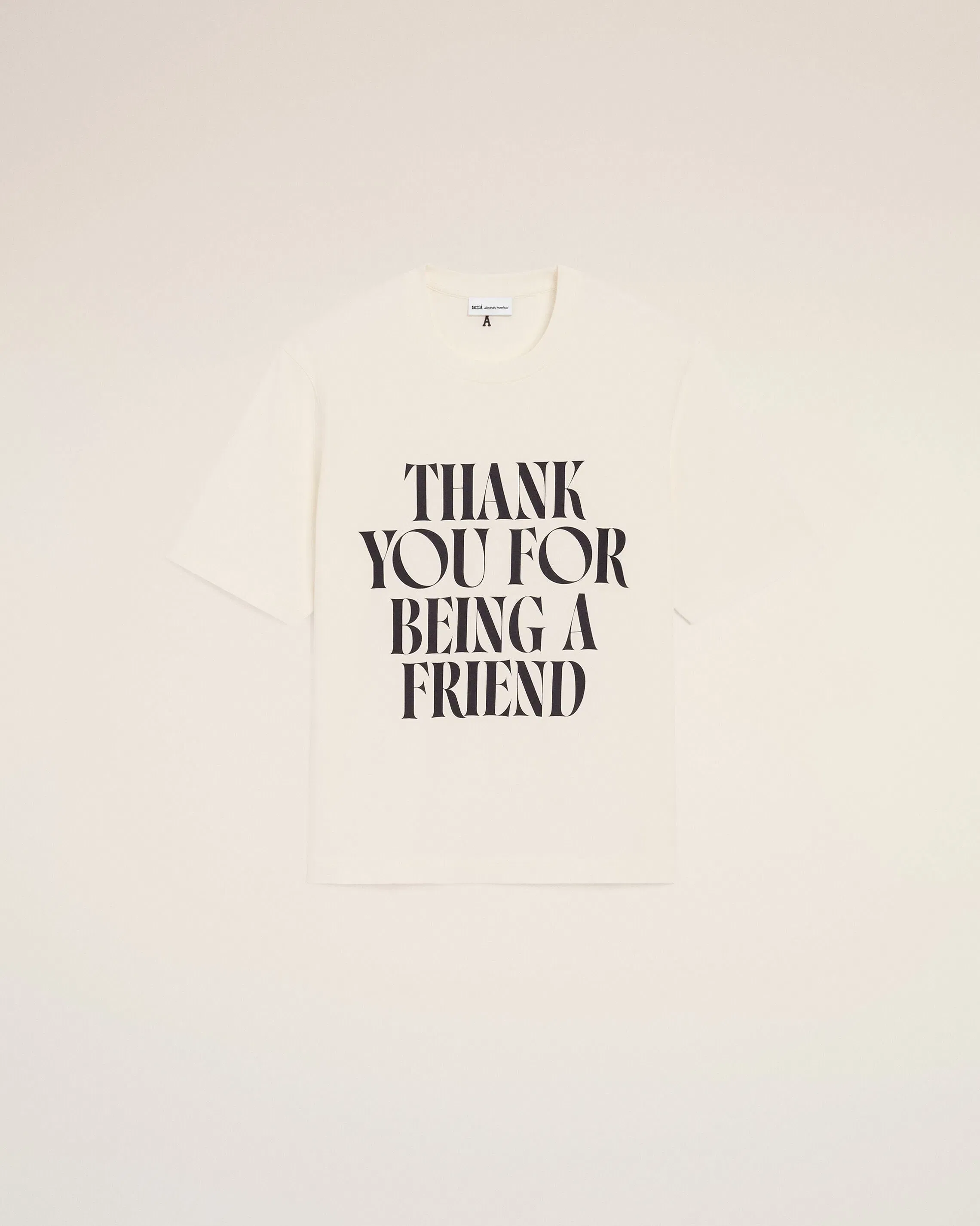 AmiParis White Cotton Signature Print T-Shirt