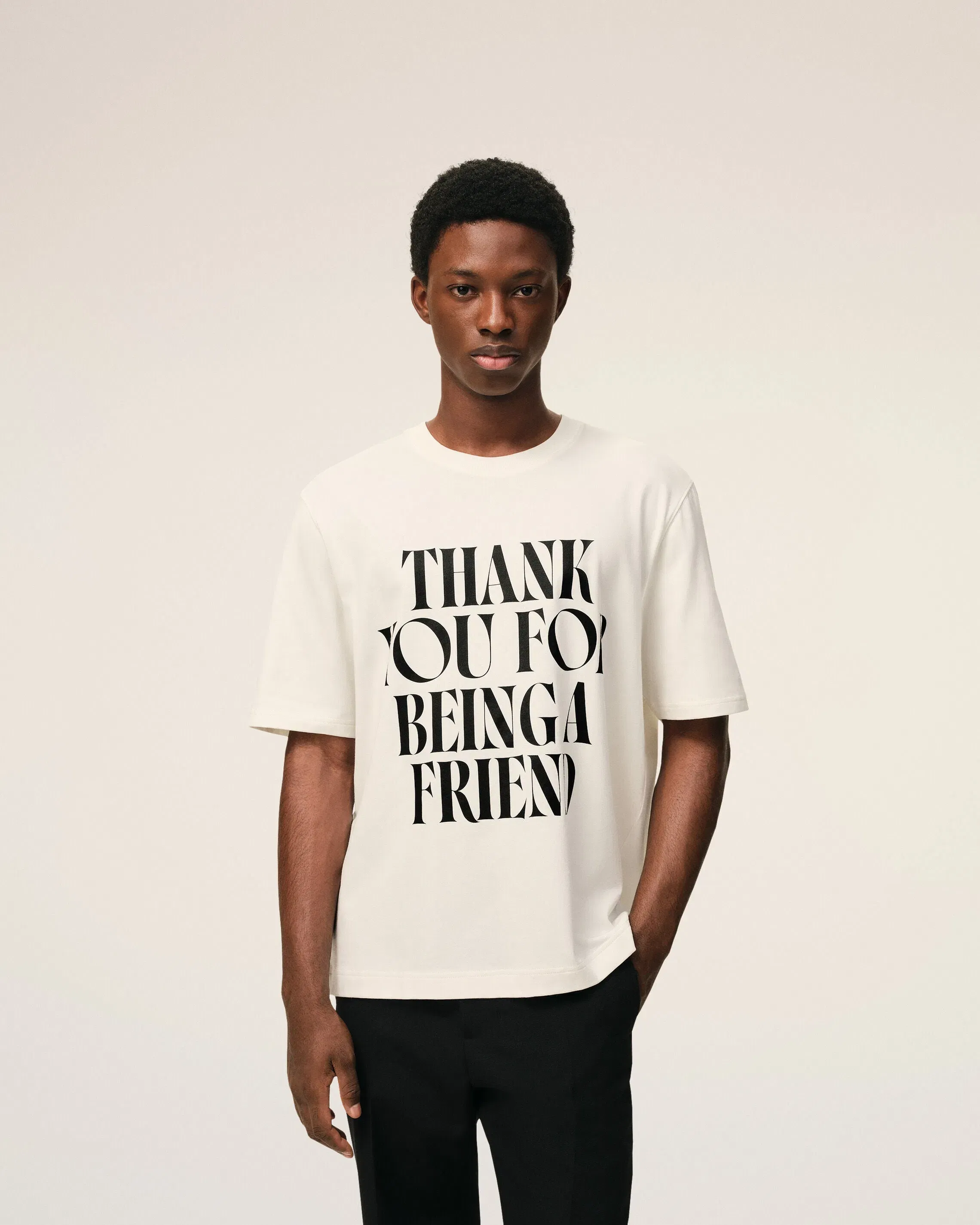 AmiParis White Cotton Signature Print T-Shirt