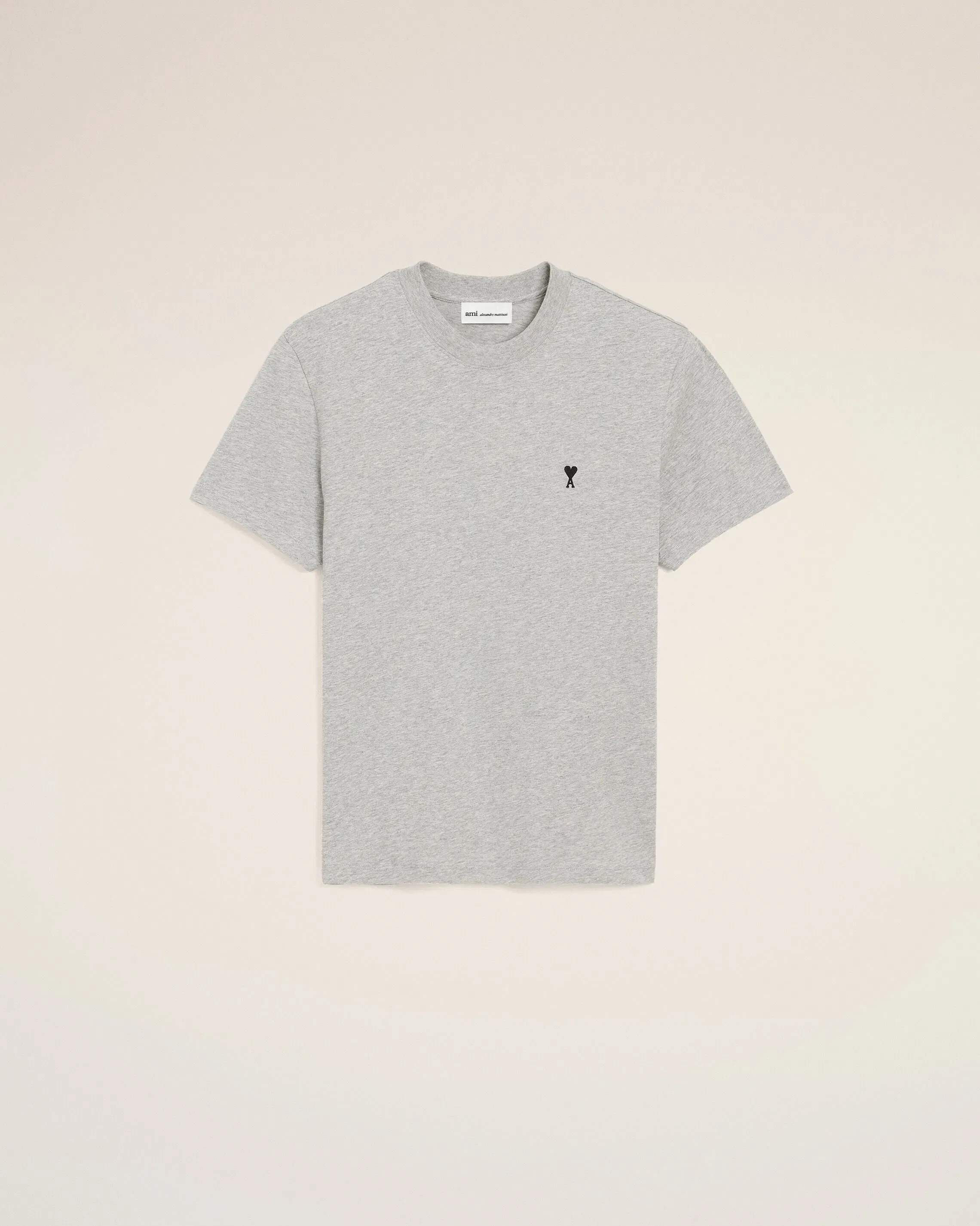 AmiParis Grey Cotton Contrasted Adc T-Shirt