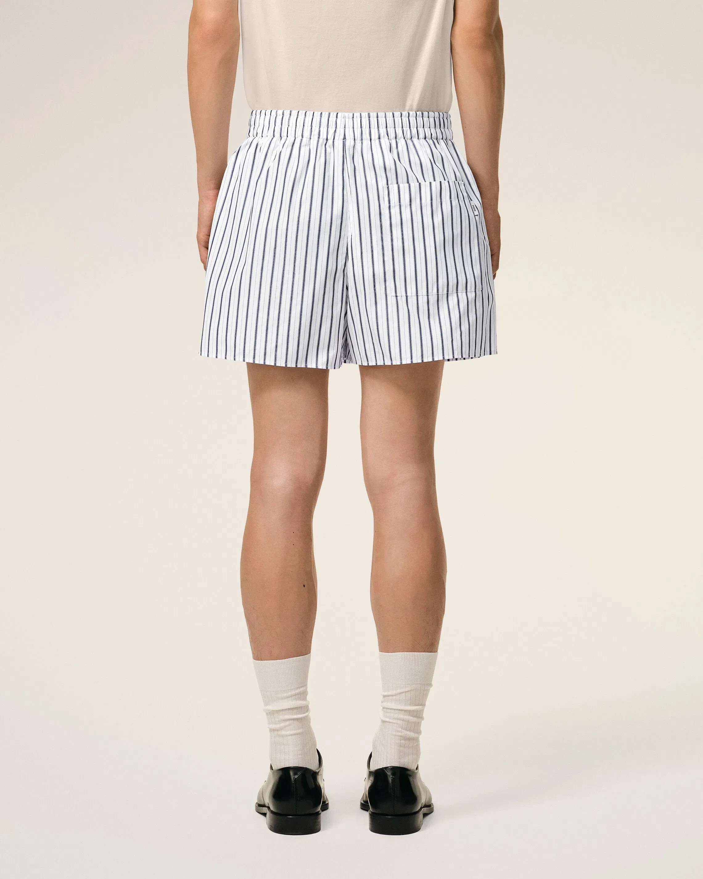 AmiParis White Cotton Elasticated Shorts