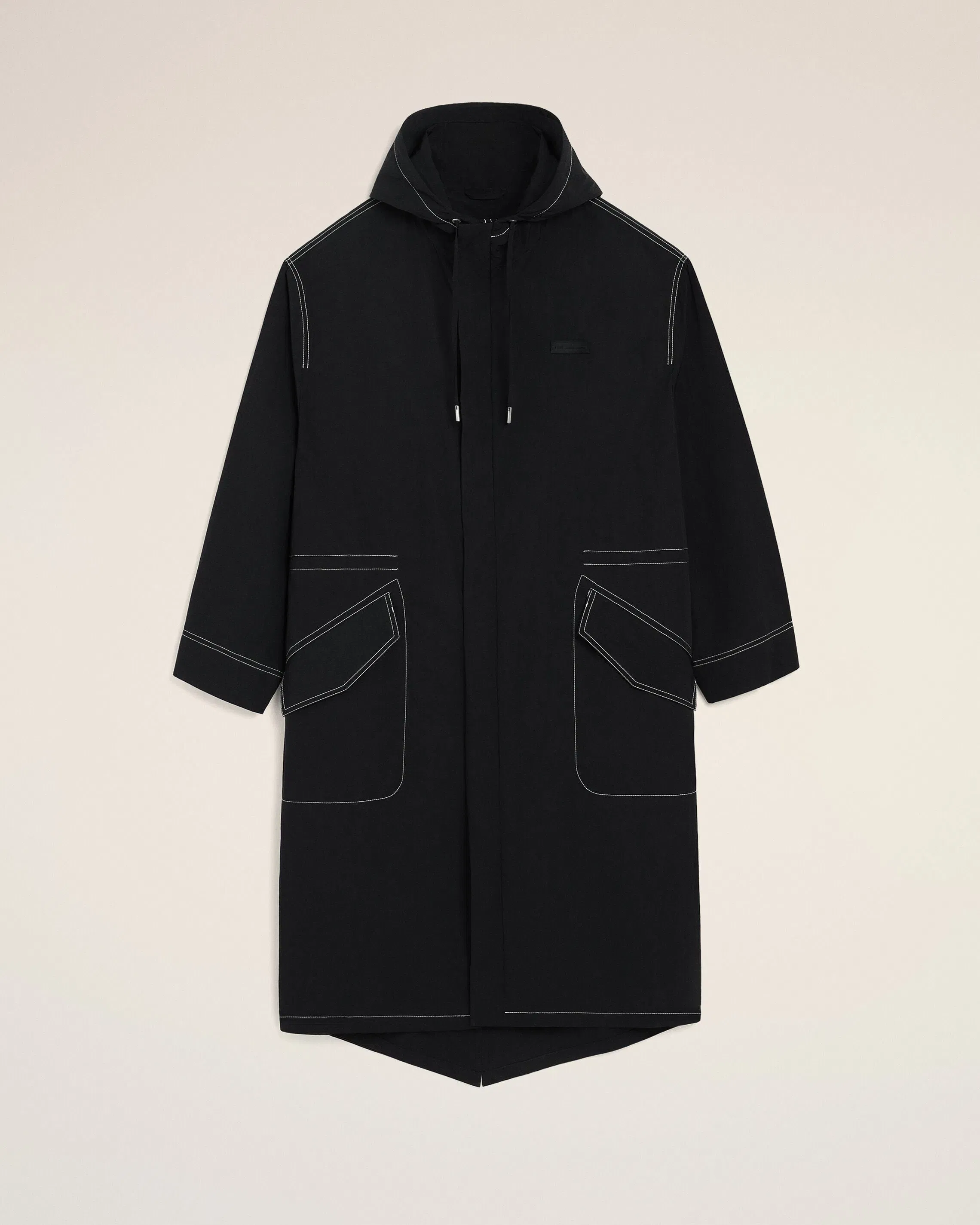 AmiParis Black Nylon Long Parka