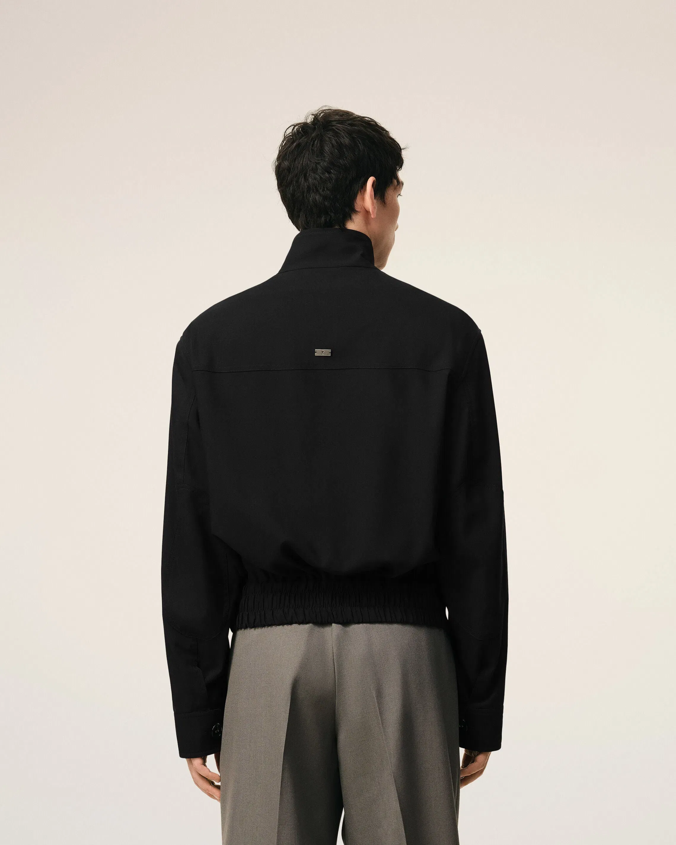 AmiParis Black New Wool Harrington Jacket