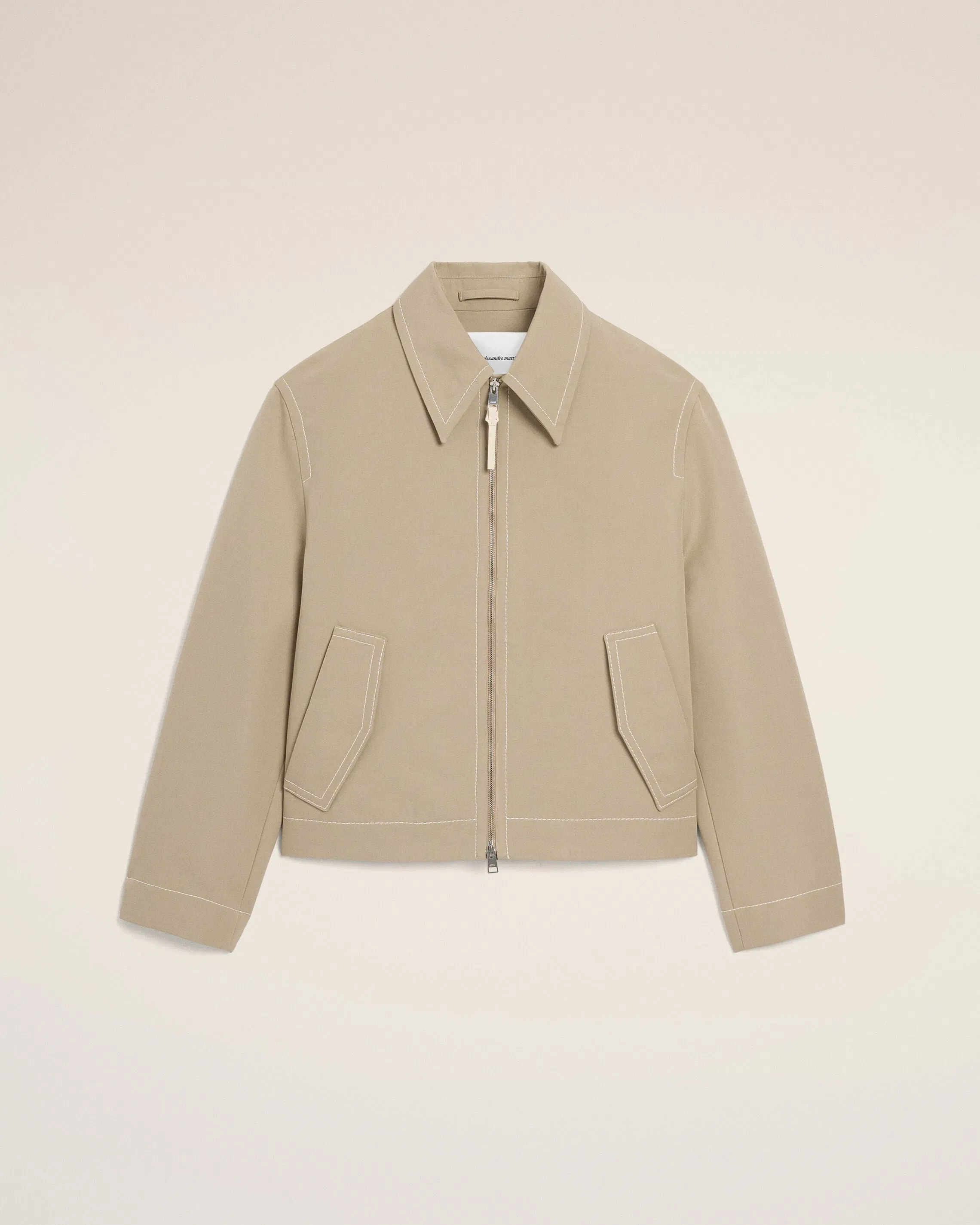 AmiParis Beige Cotton Zipped Jacket