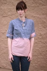 Kenzo Workwear Shirt In Stone Bleach Chambray