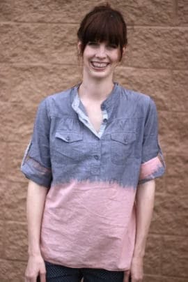 Kenzo Workwear Shirt In Stone Bleach Chambray