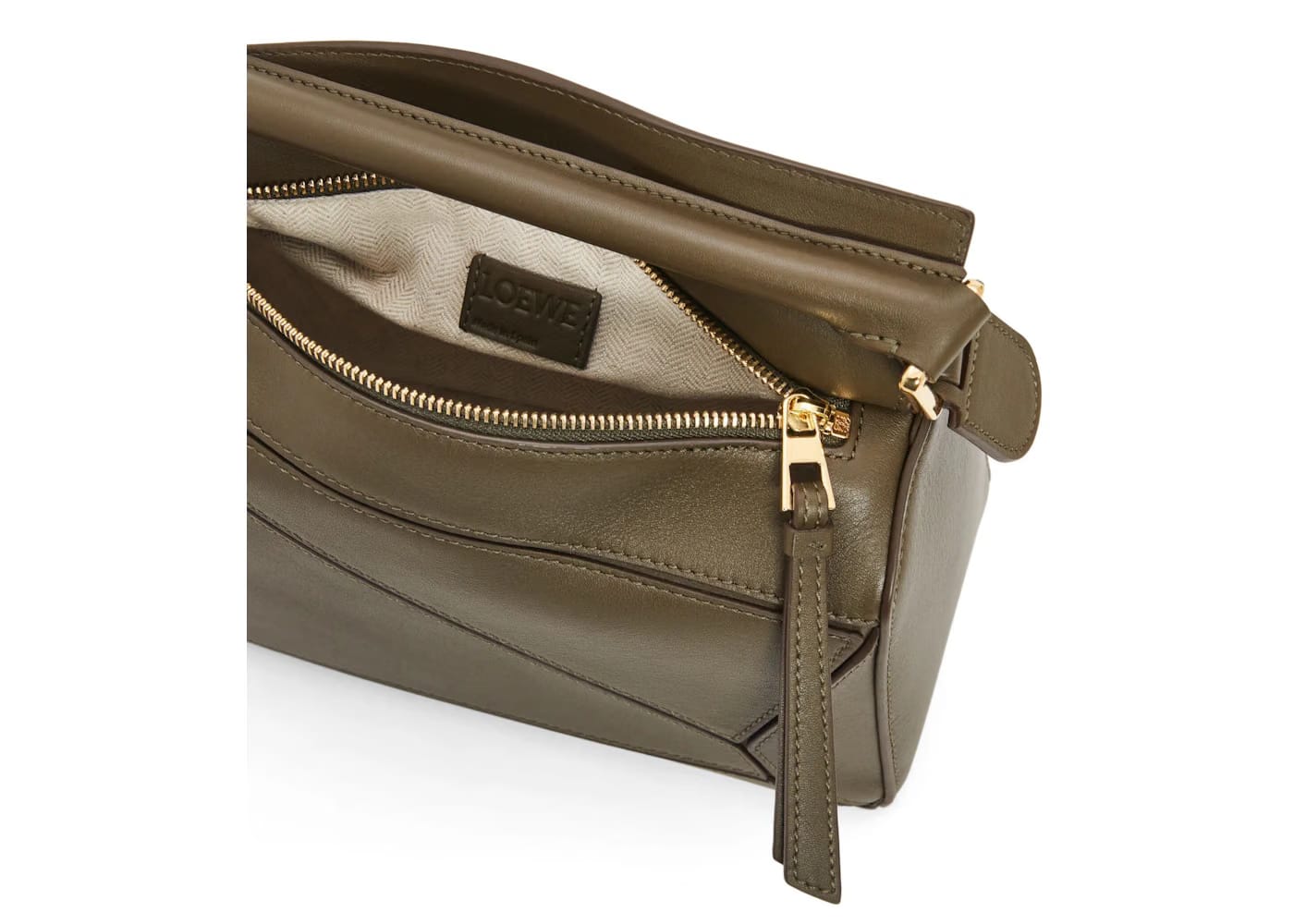 LOEWE Puzzle Bag Small Dark Khaki Green