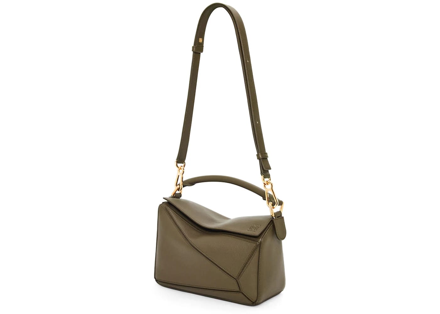 LOEWE Puzzle Bag Small Dark Khaki Green