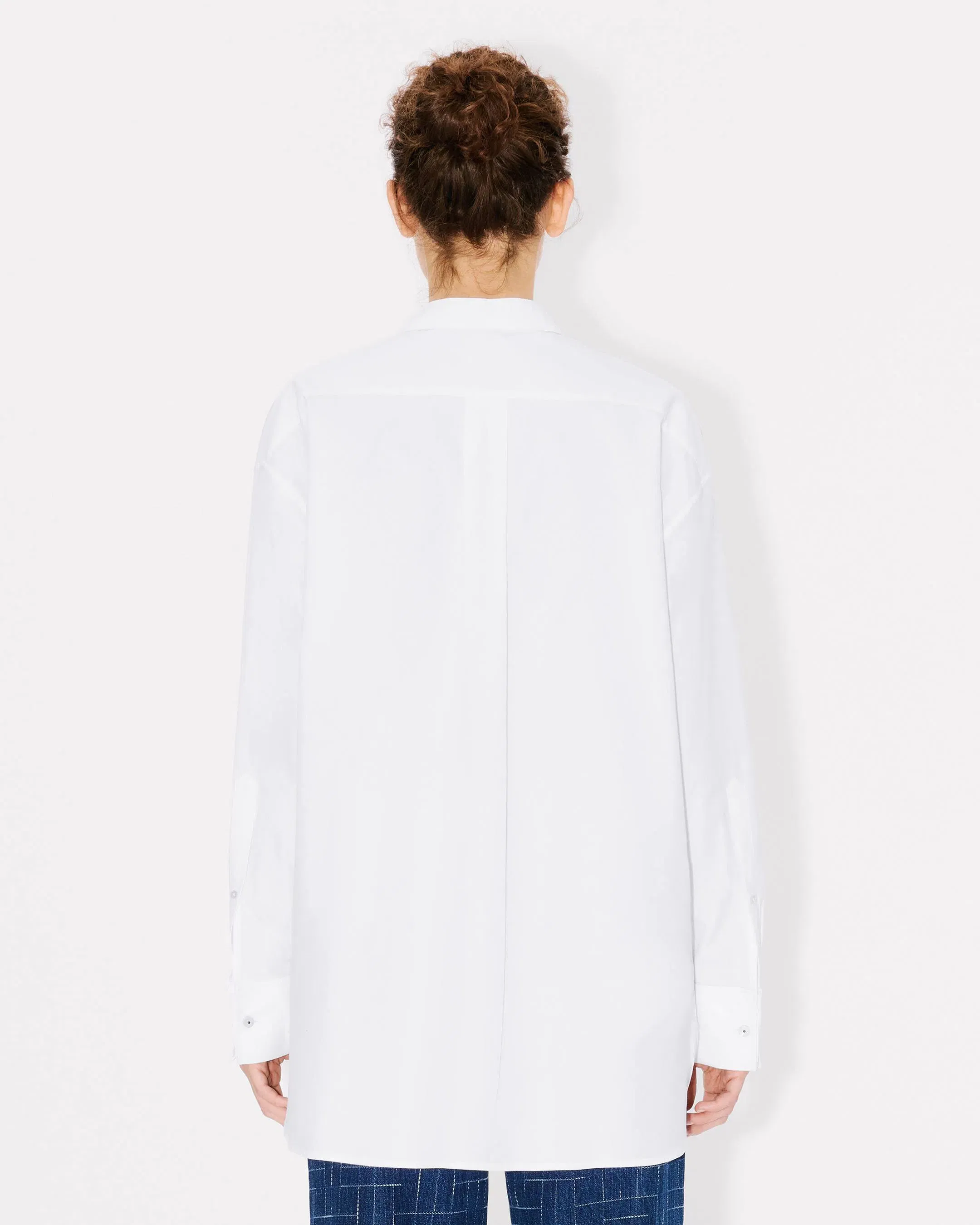 Kenzo Stand Collar Oversized Shirt In Cotton Poplin Women's
