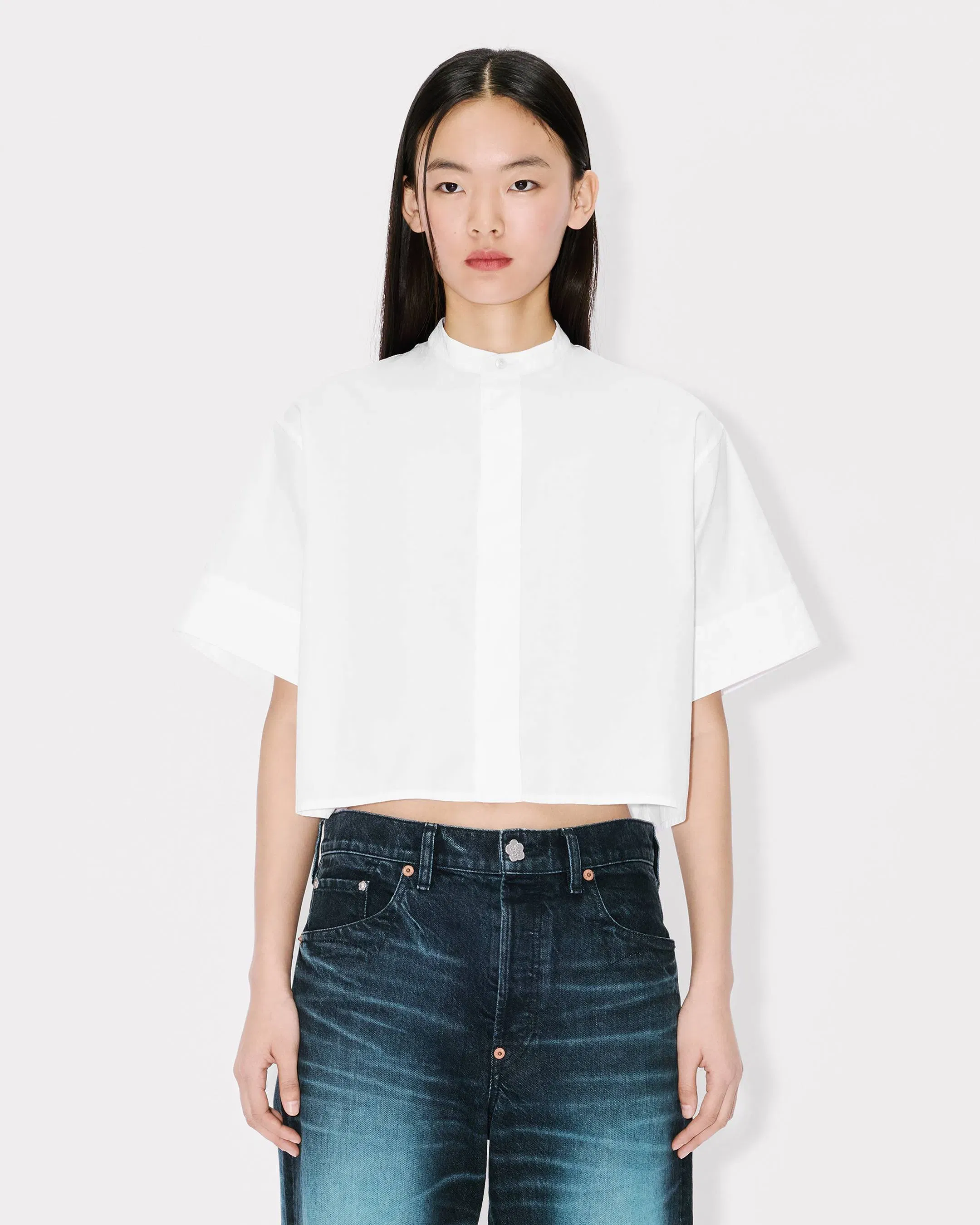 Kenzo Shorts Sleeves Shirt In Poplin Cotton Women's
