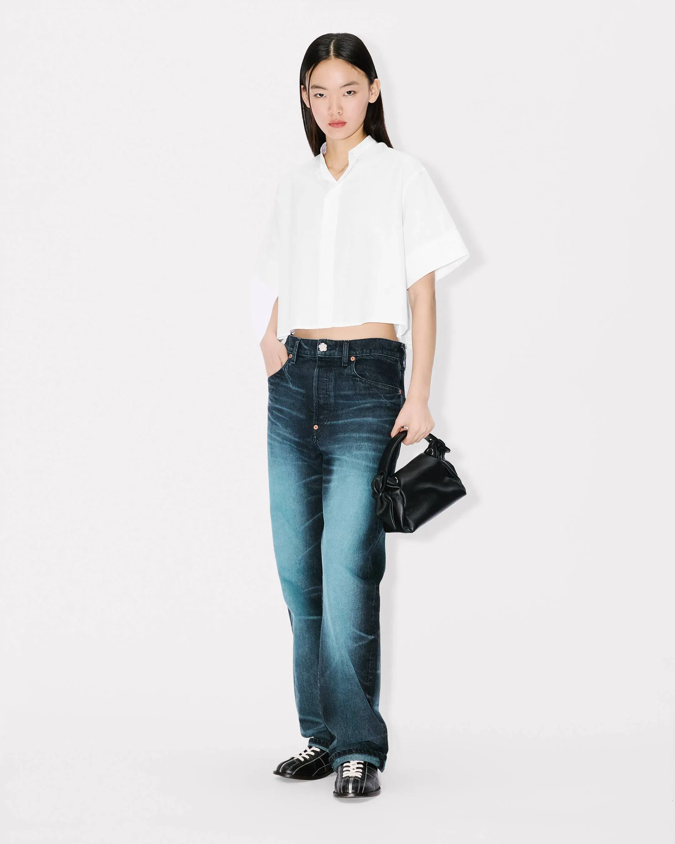 Kenzo Shorts Sleeves Shirt In Poplin Cotton Women's