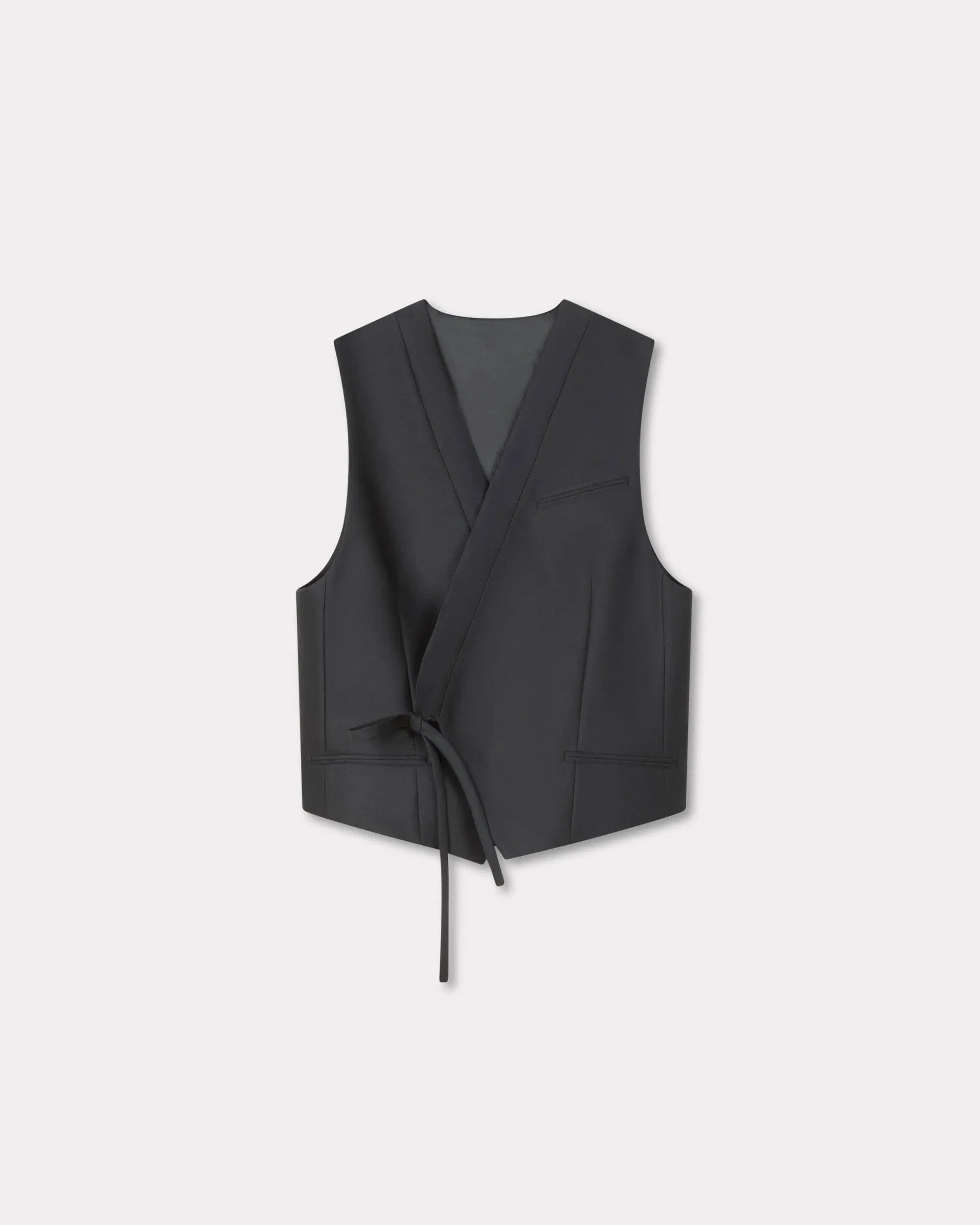 Kenzo Kimono Vest In Virgin Wool And Silk Women's