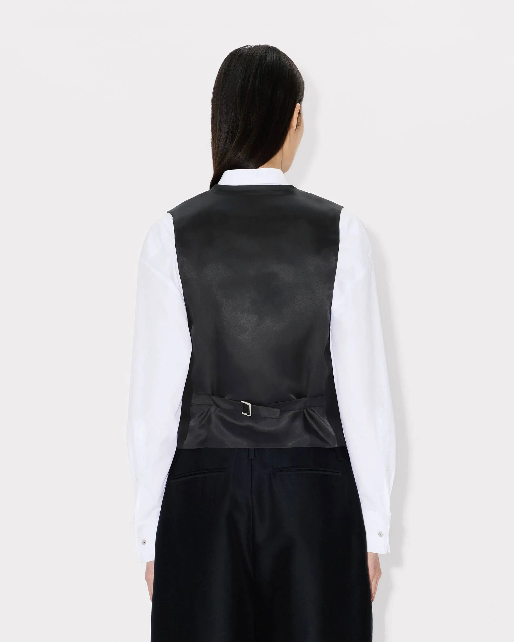 Kenzo Kimono Vest In Virgin Wool And Silk Women's