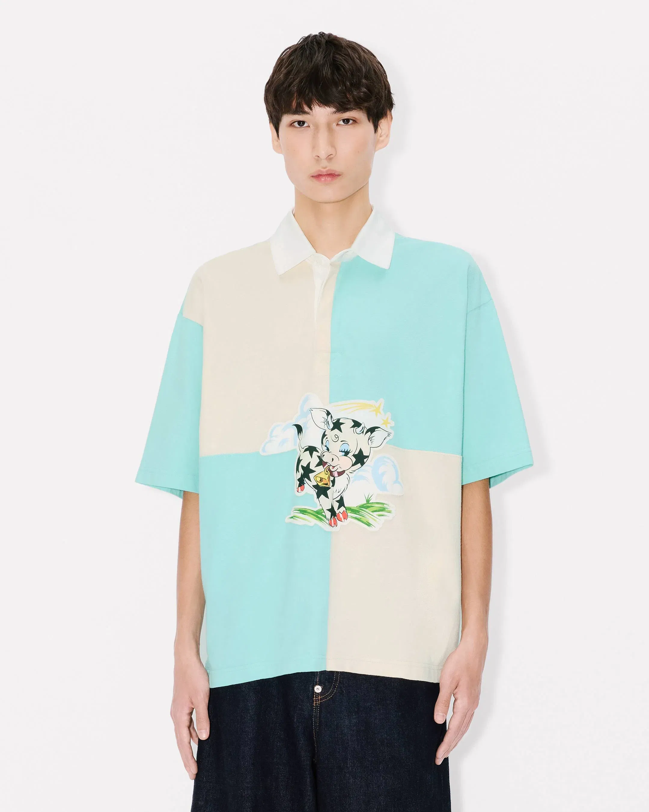 Kenzo Cartoon Relax Polo In Heavy Cotton