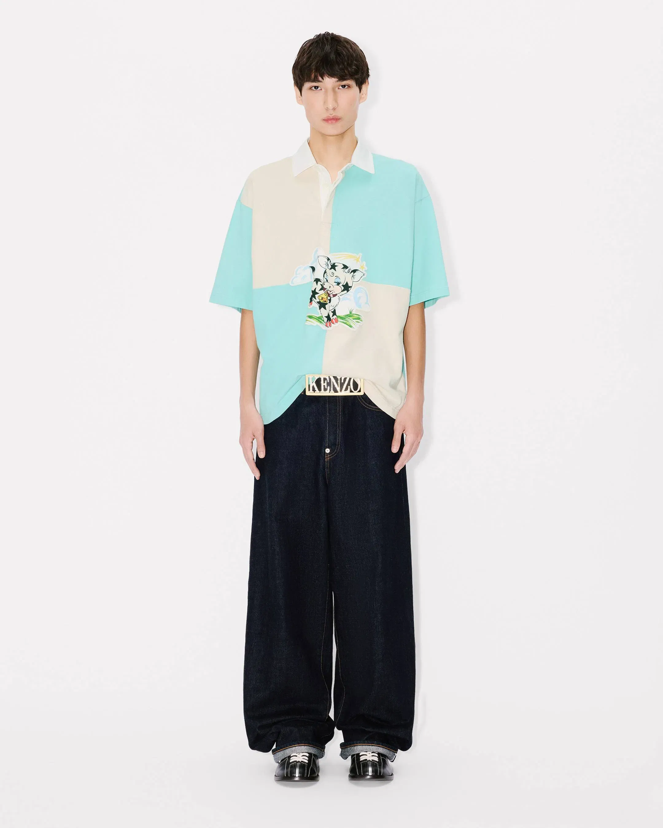 Kenzo Cartoon Relax Polo In Heavy Cotton