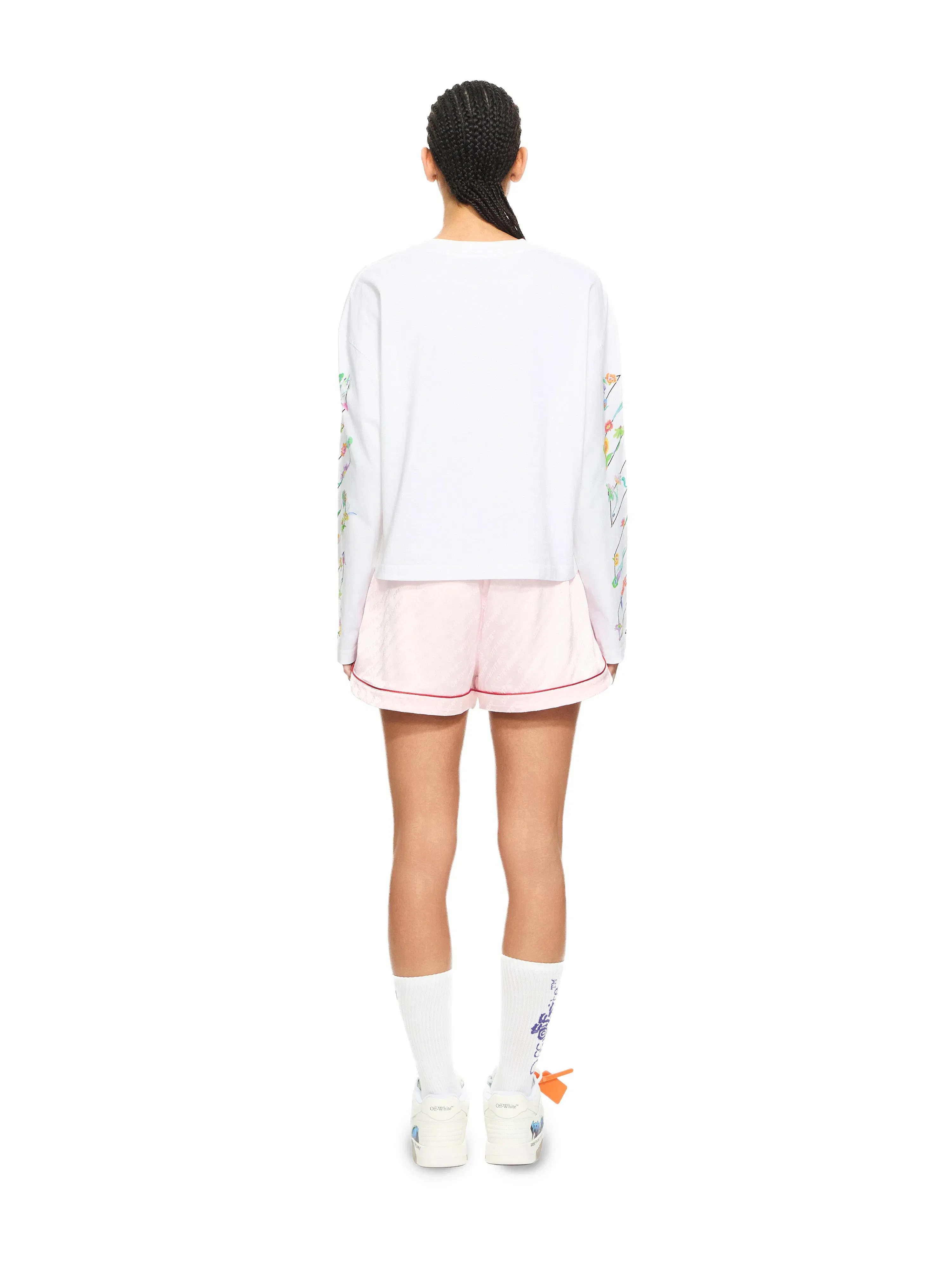 Off-White Diagonal Glowing Flower Longsleeved T-Shirt