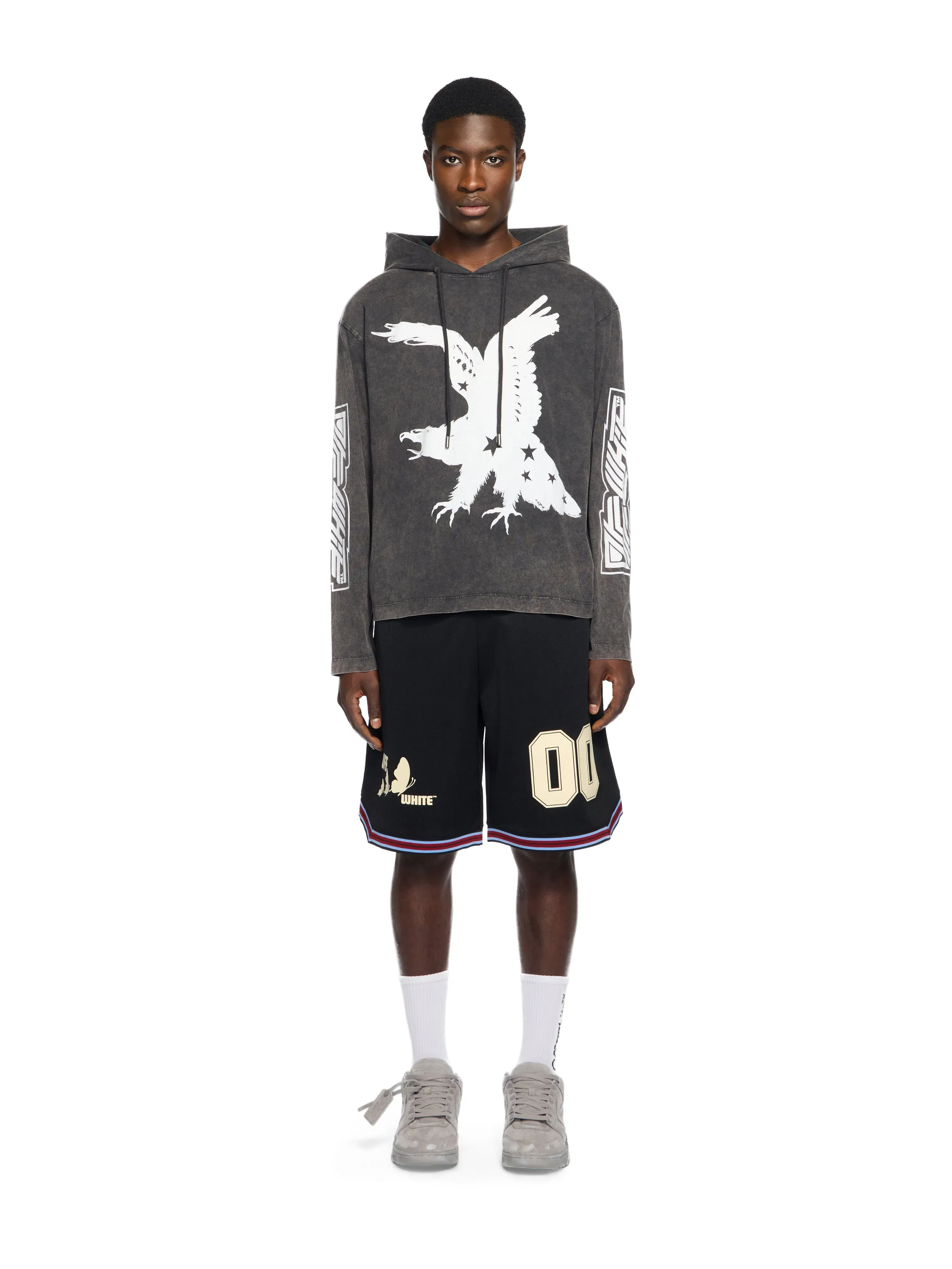 Off-White Eagle 90S Hooded Long Sleeve T-Shirt