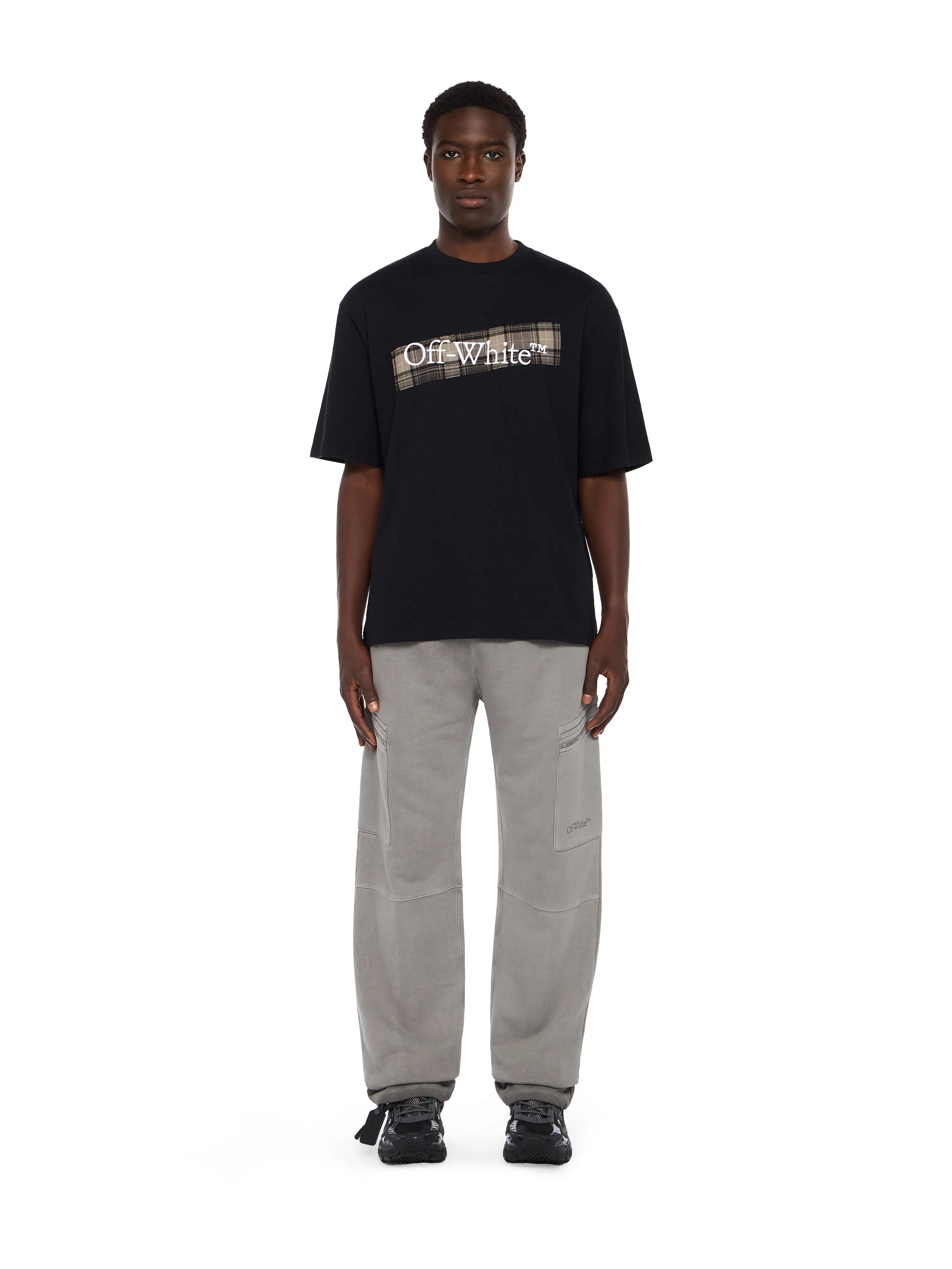 Off-White Flannel Diagonal Skate Logo T-Shirt